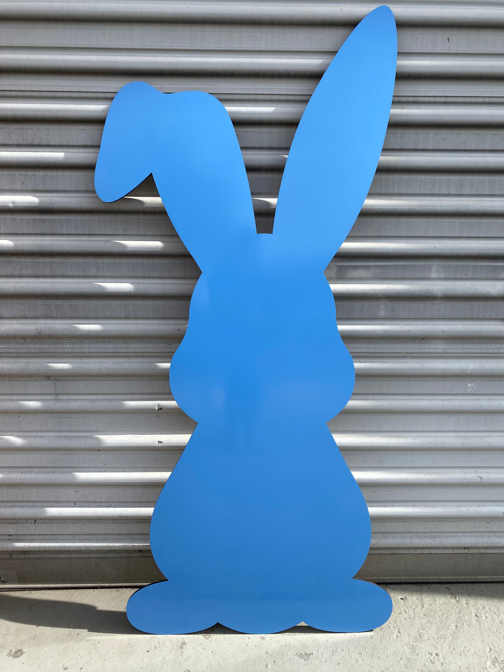 Blue Easter Bunny Wood Cut Out Standee