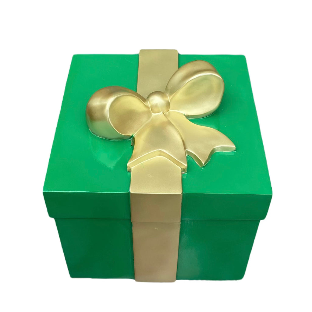 Green Gift Box & Gold Bow