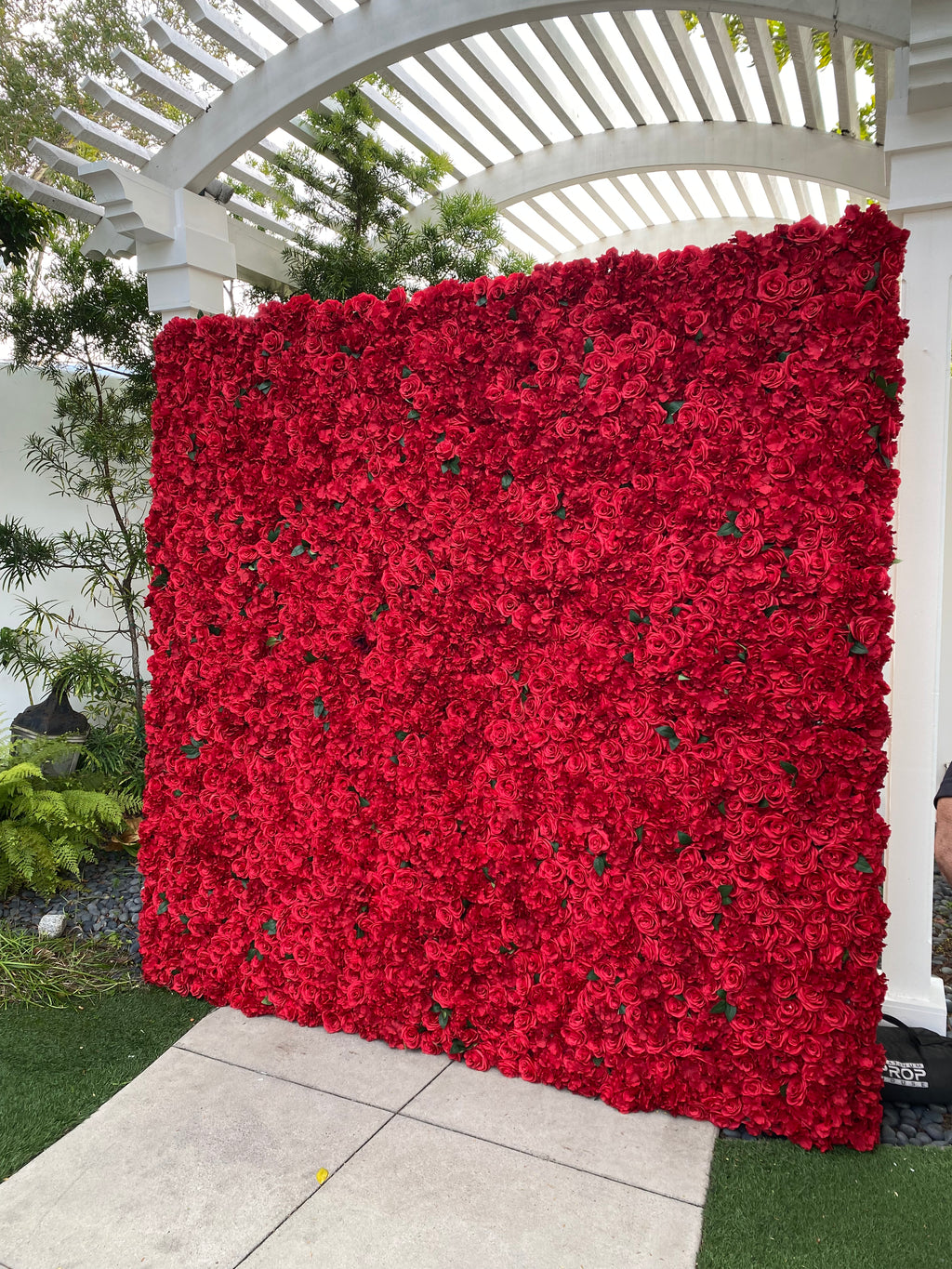 Red Silk Flower Wall
