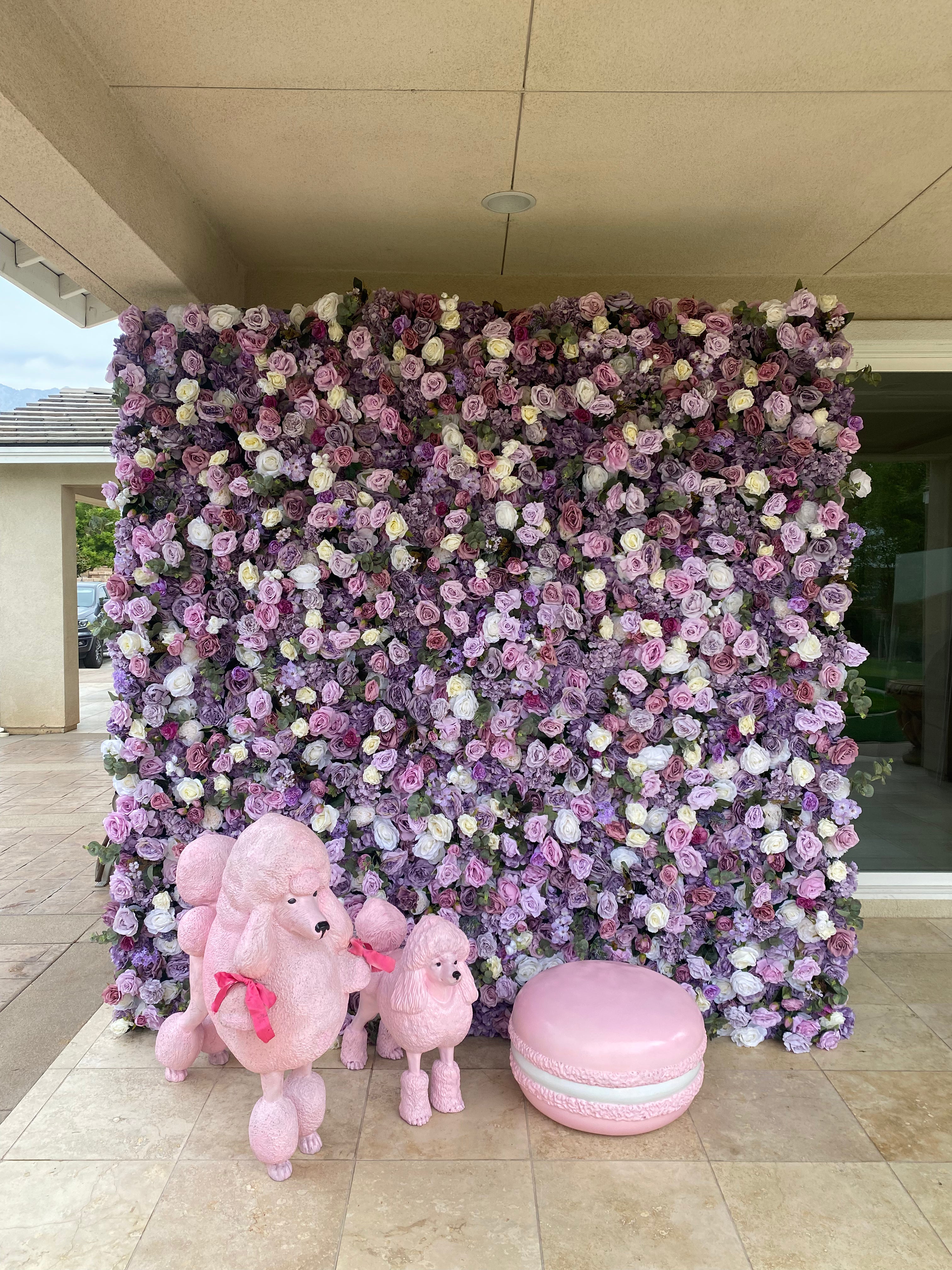Lavender Silk Flower Wall