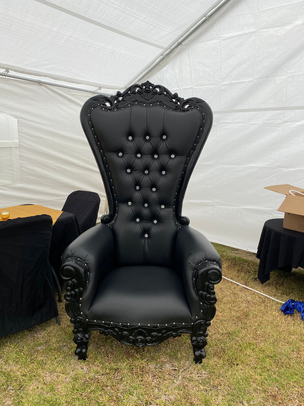 Adult Black Royal Throne Chair