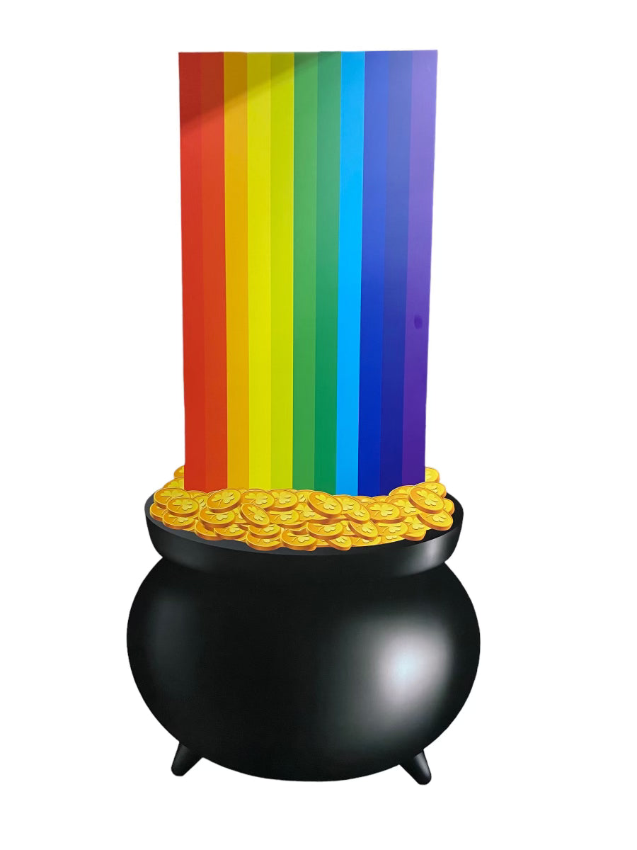 Pot Of Gold Rainbow Wood Cut Out Standee