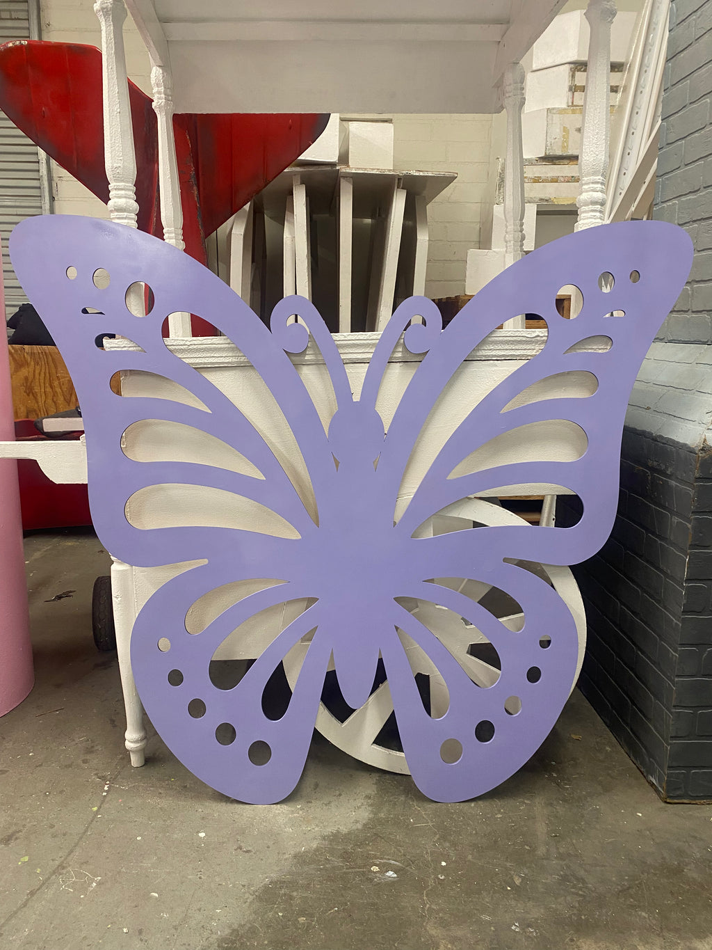 Lavender Butterfly Wood Cut Out Standee
