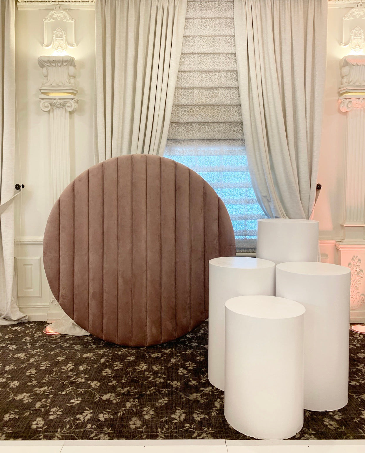 Pink Velvet Circle Backdrop