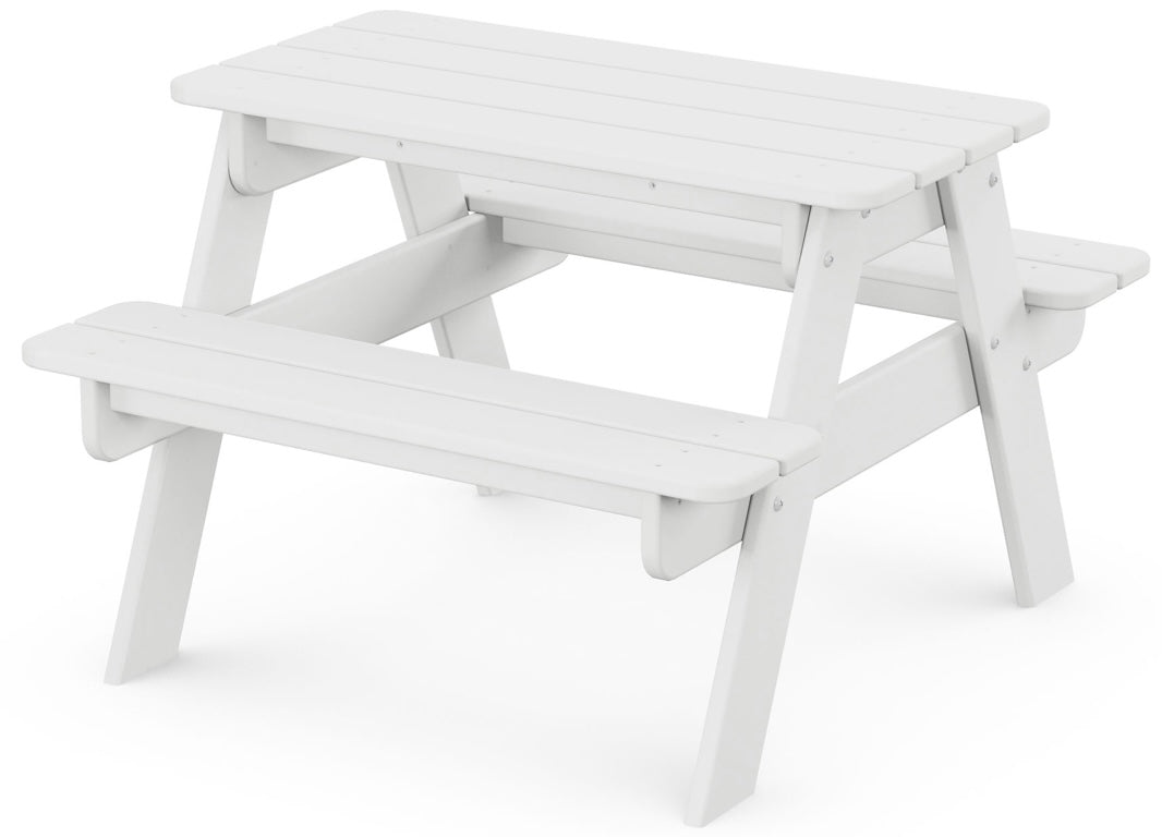 Kids White Picnic Table