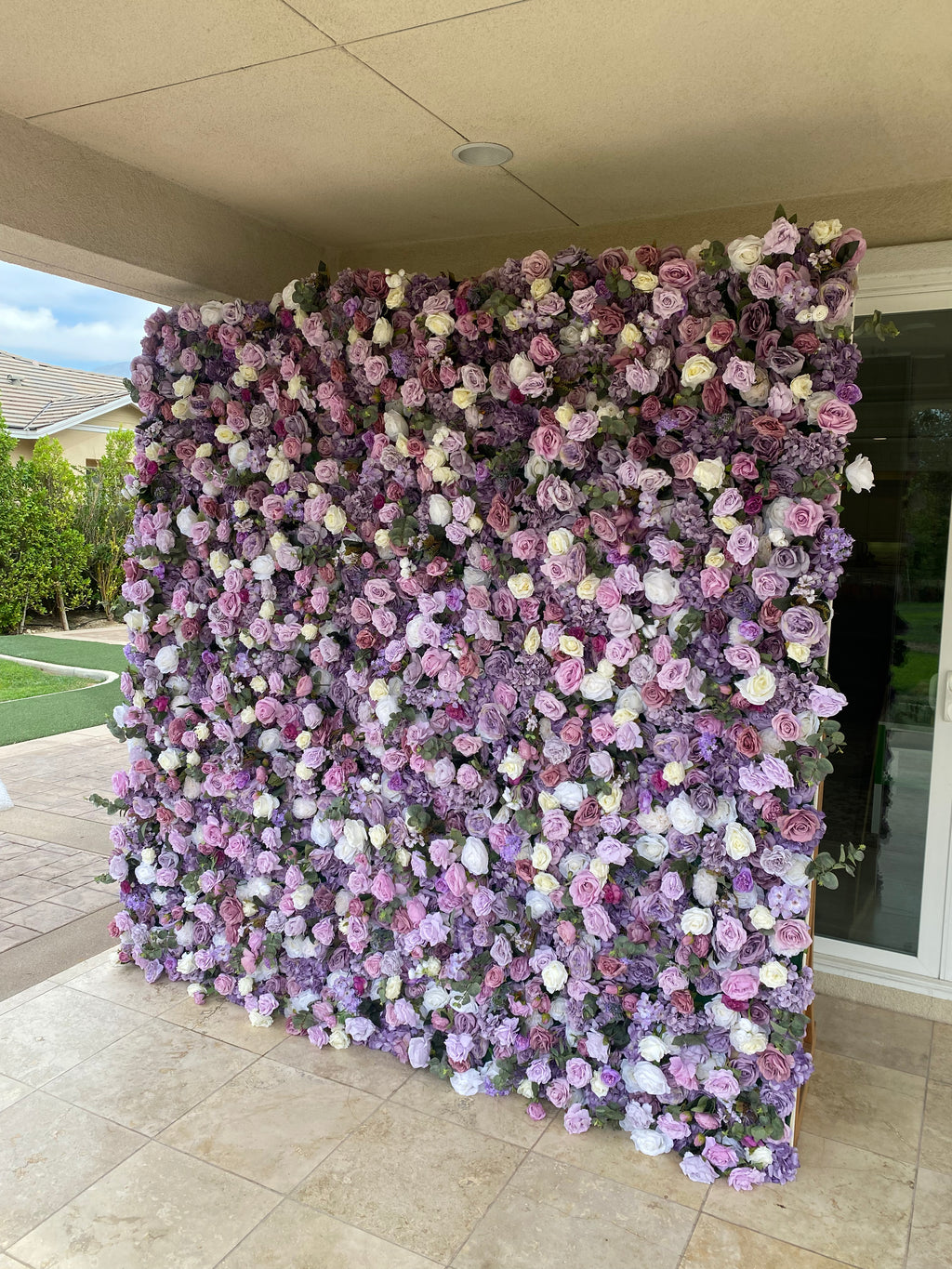 Lavender Silk Flower Wall