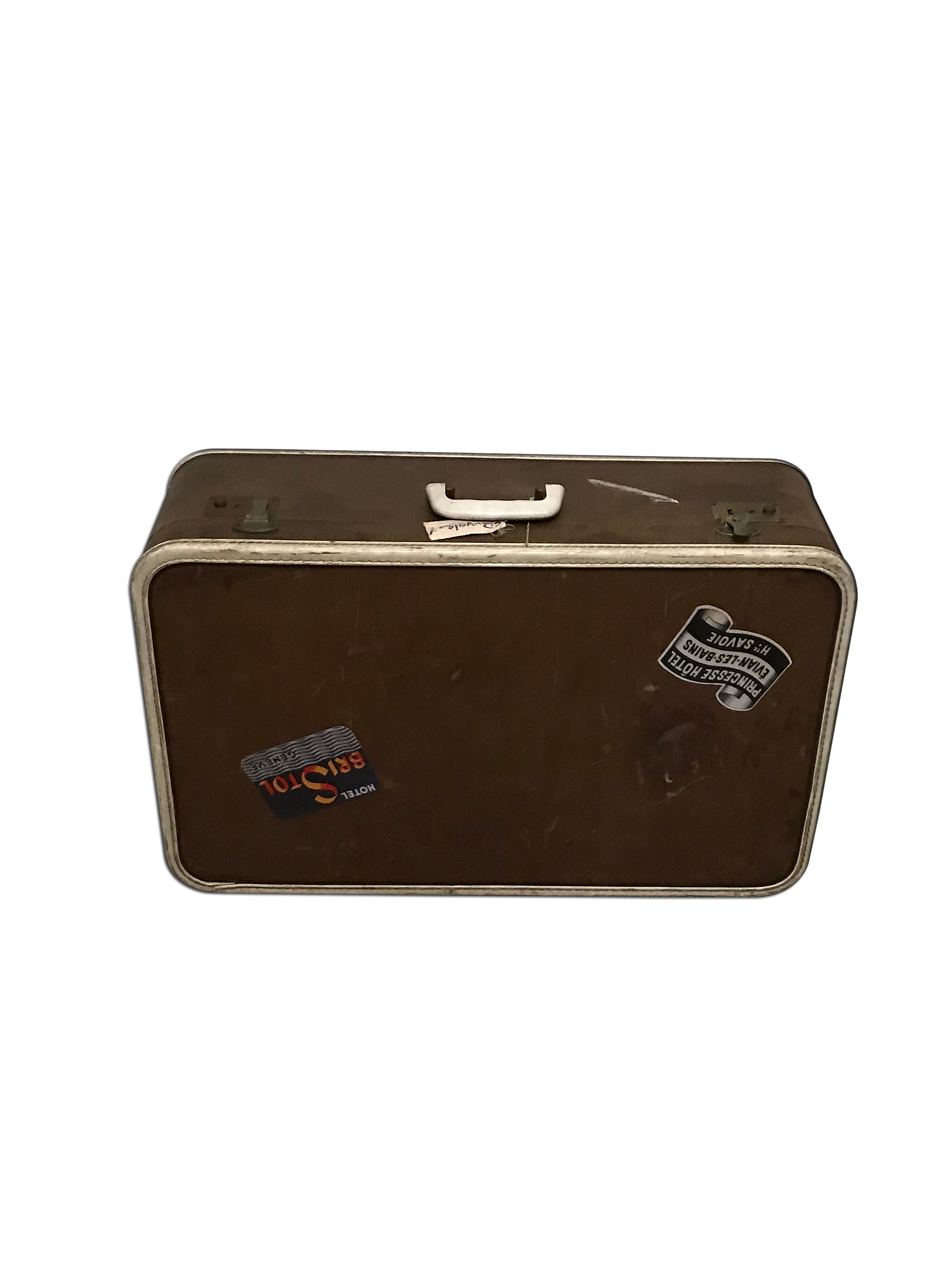 Dark Brown Vintage Travel Suitcase