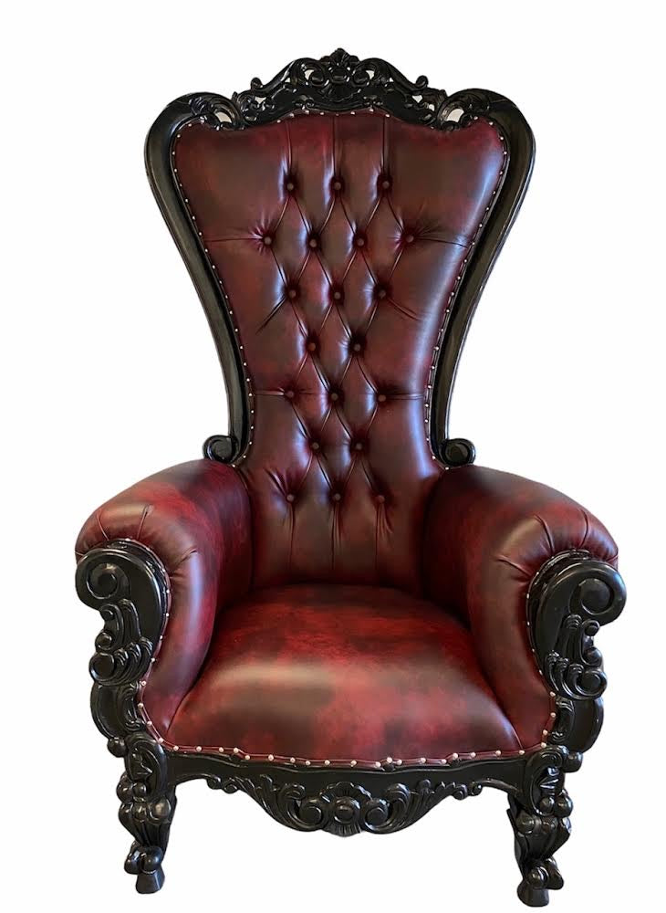 Adult Burgundy/Black Royal Throne Chair