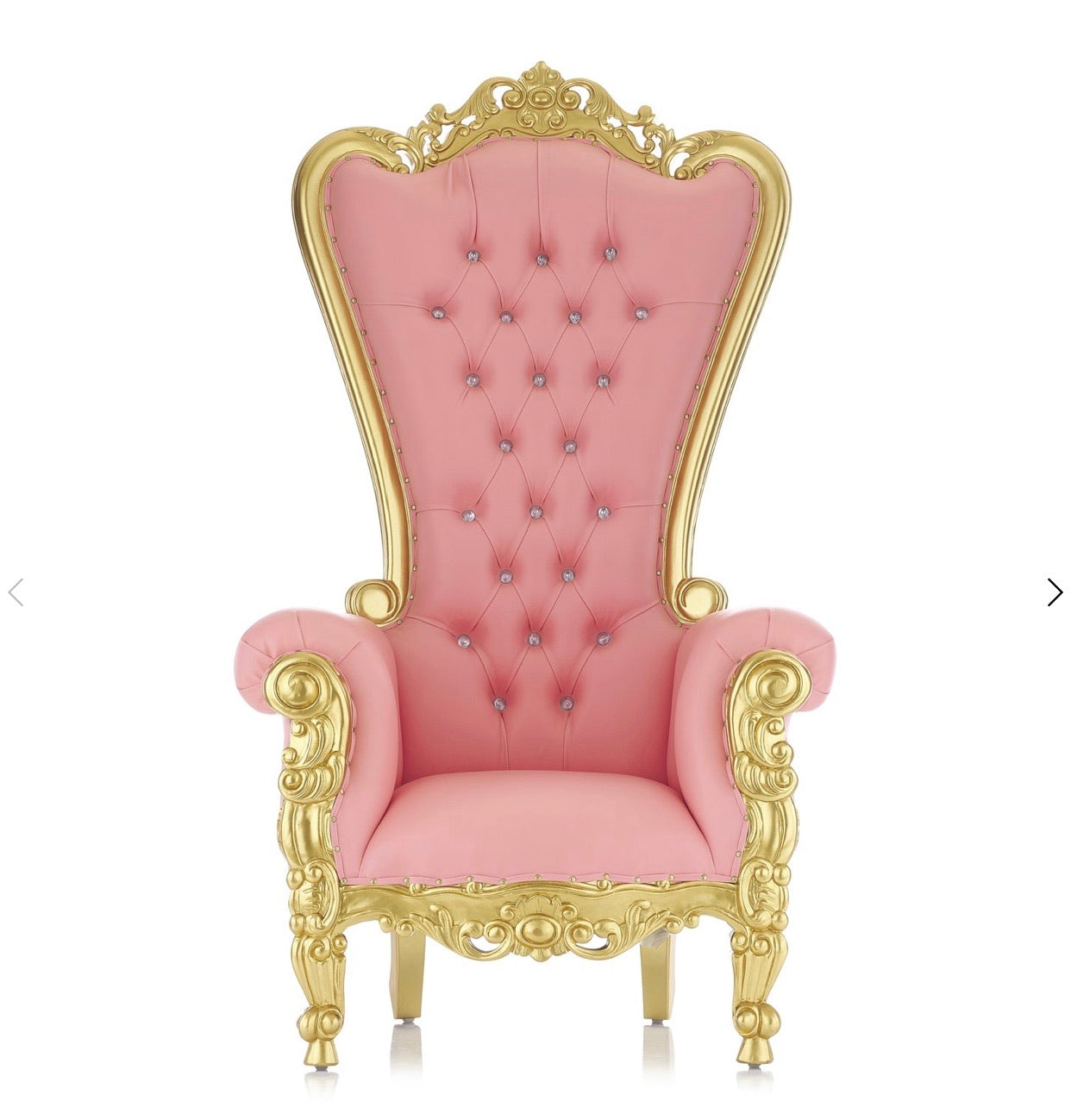 Adult Light Pink/Gold Royal Throne Chair