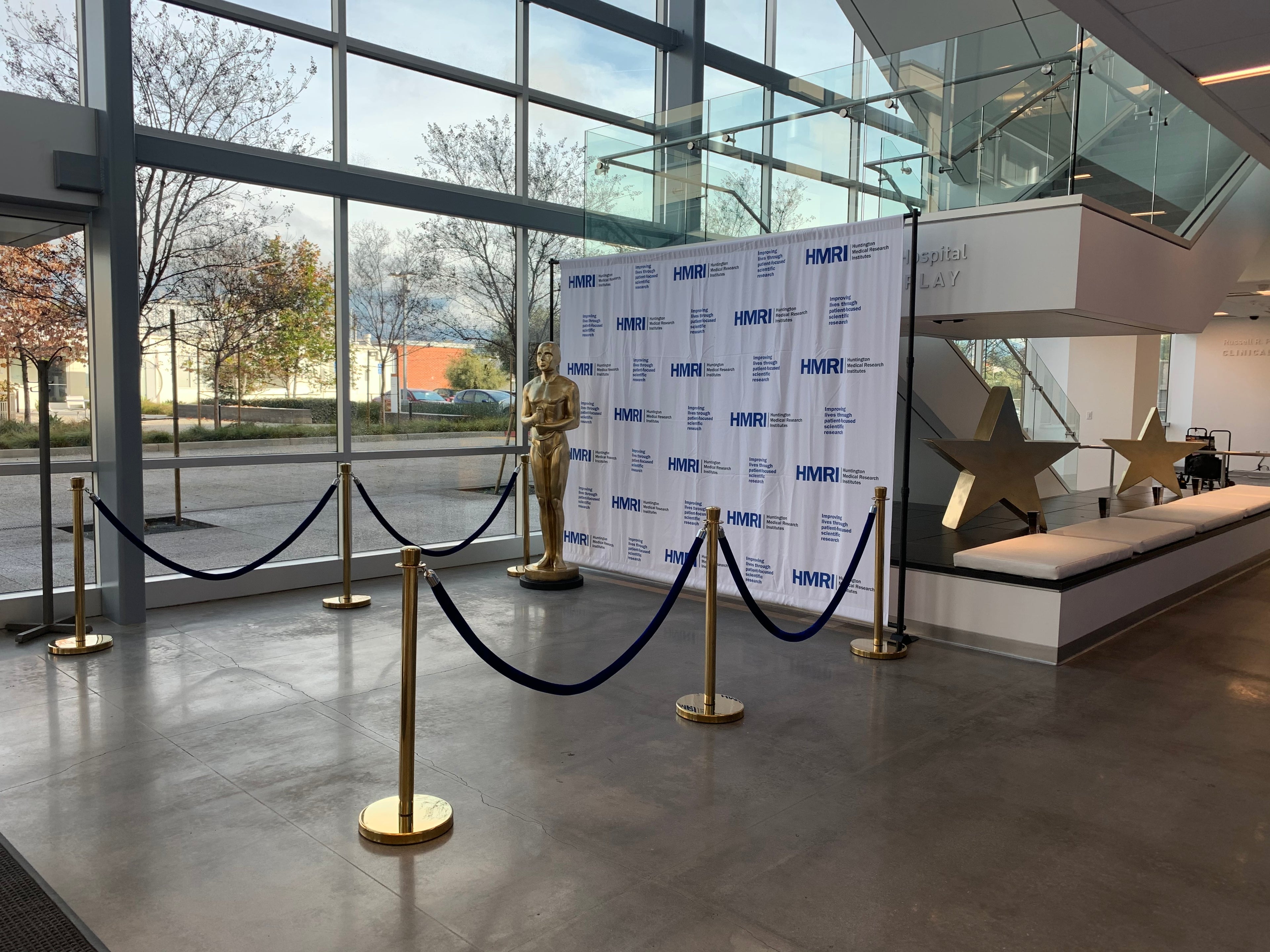 Gold Stanchions w/ Royal Blue Ropes
