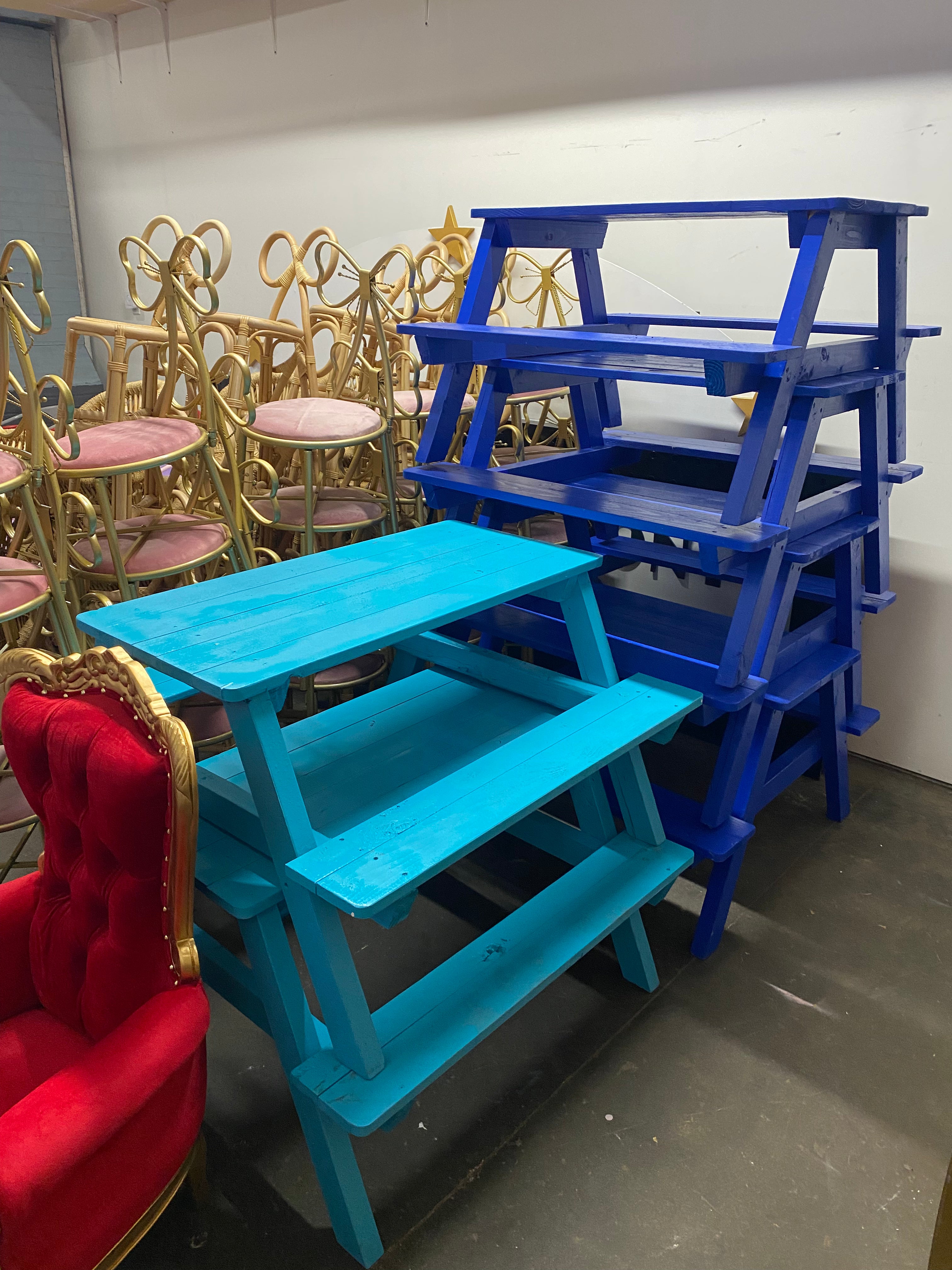 Kids Blue Picnic Table