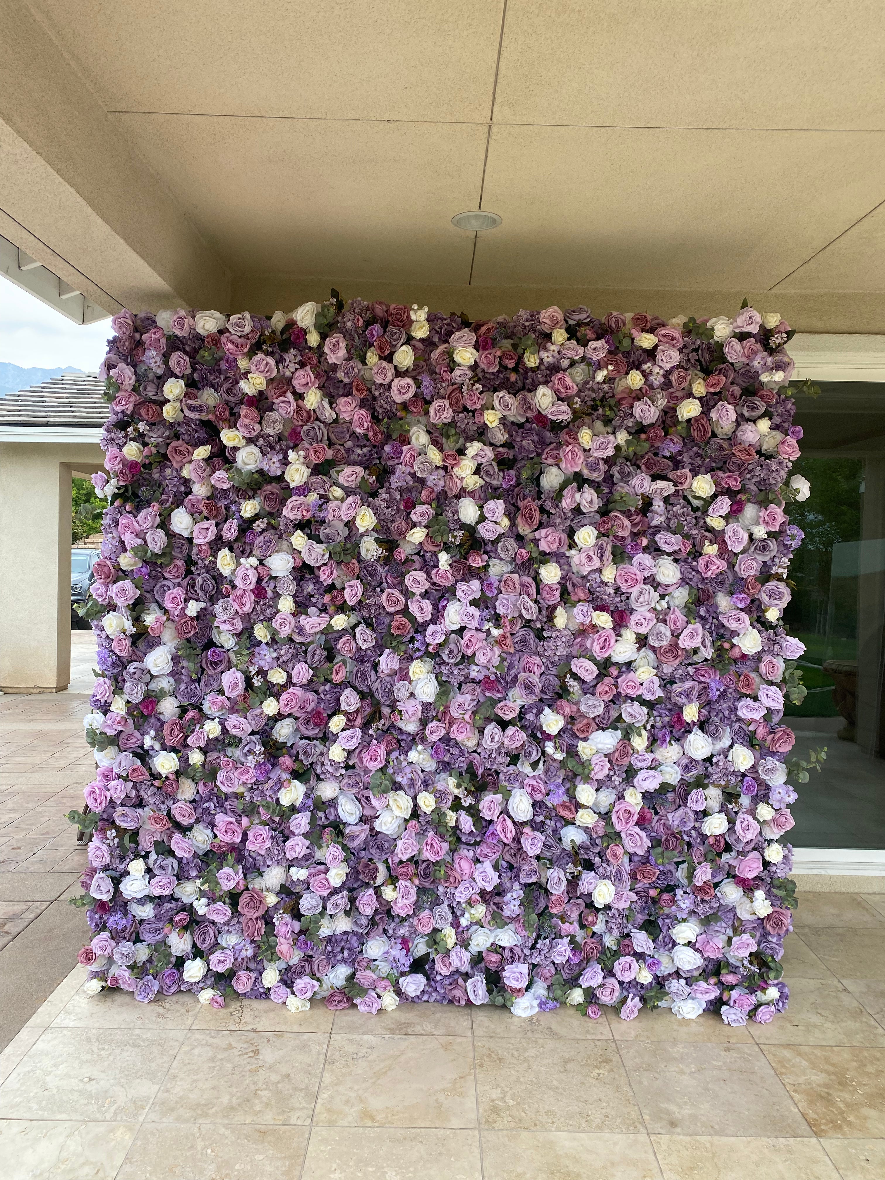 Lavender Silk Flower Wall