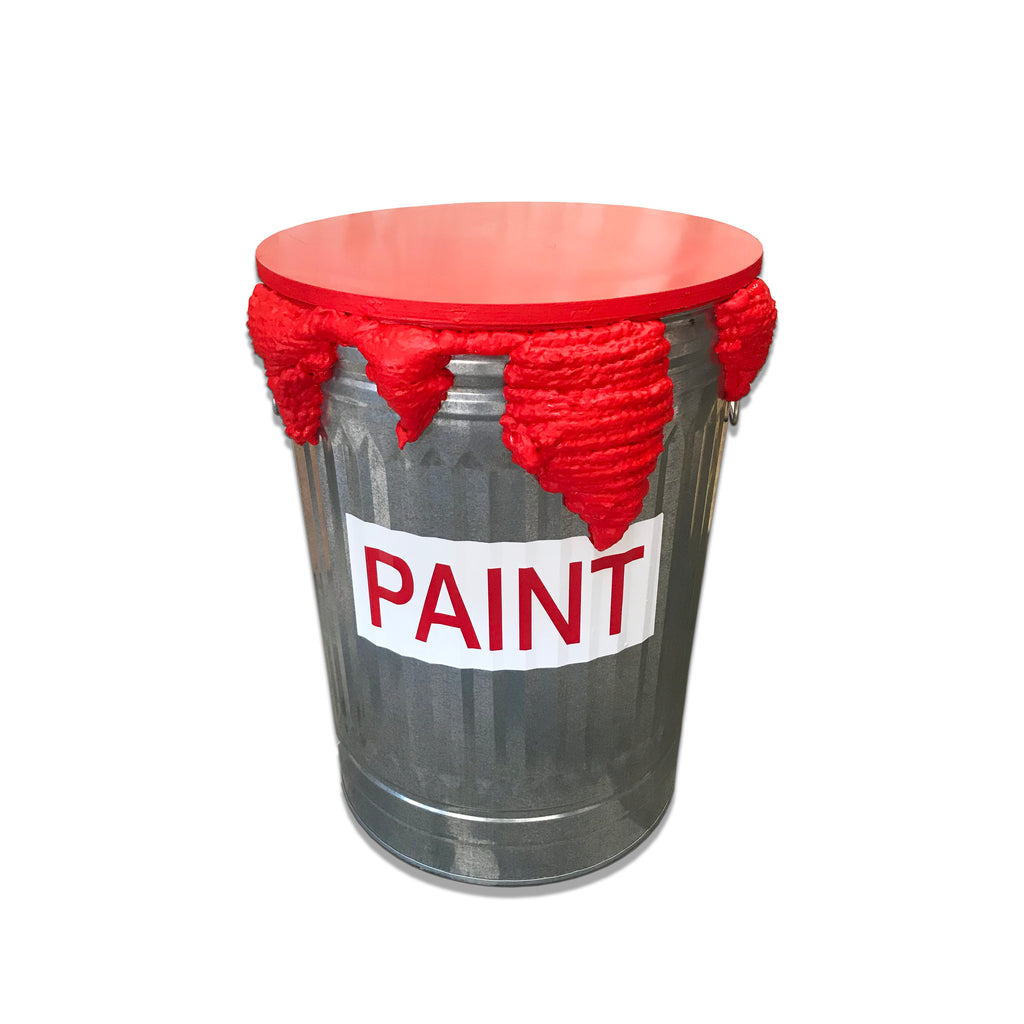 Red Paint Can Table
