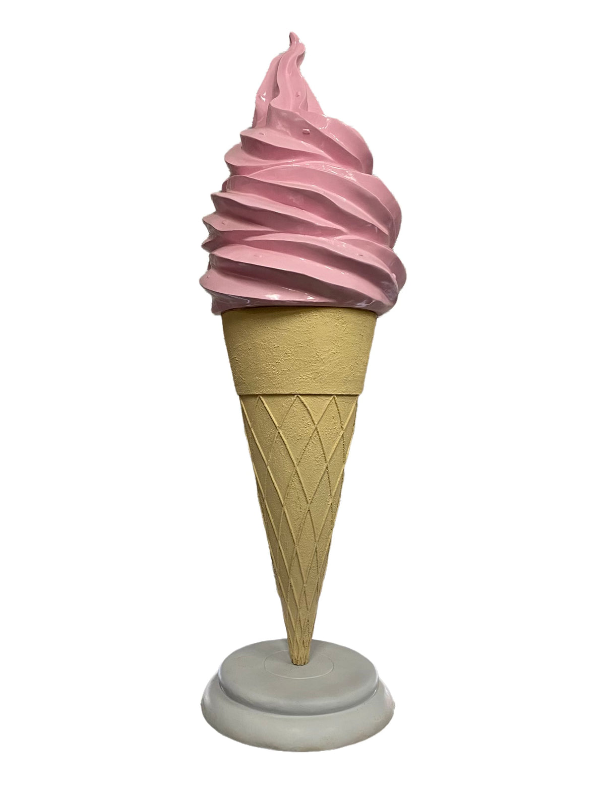 Large Strawberry Soft Serve Ice Cream Cone