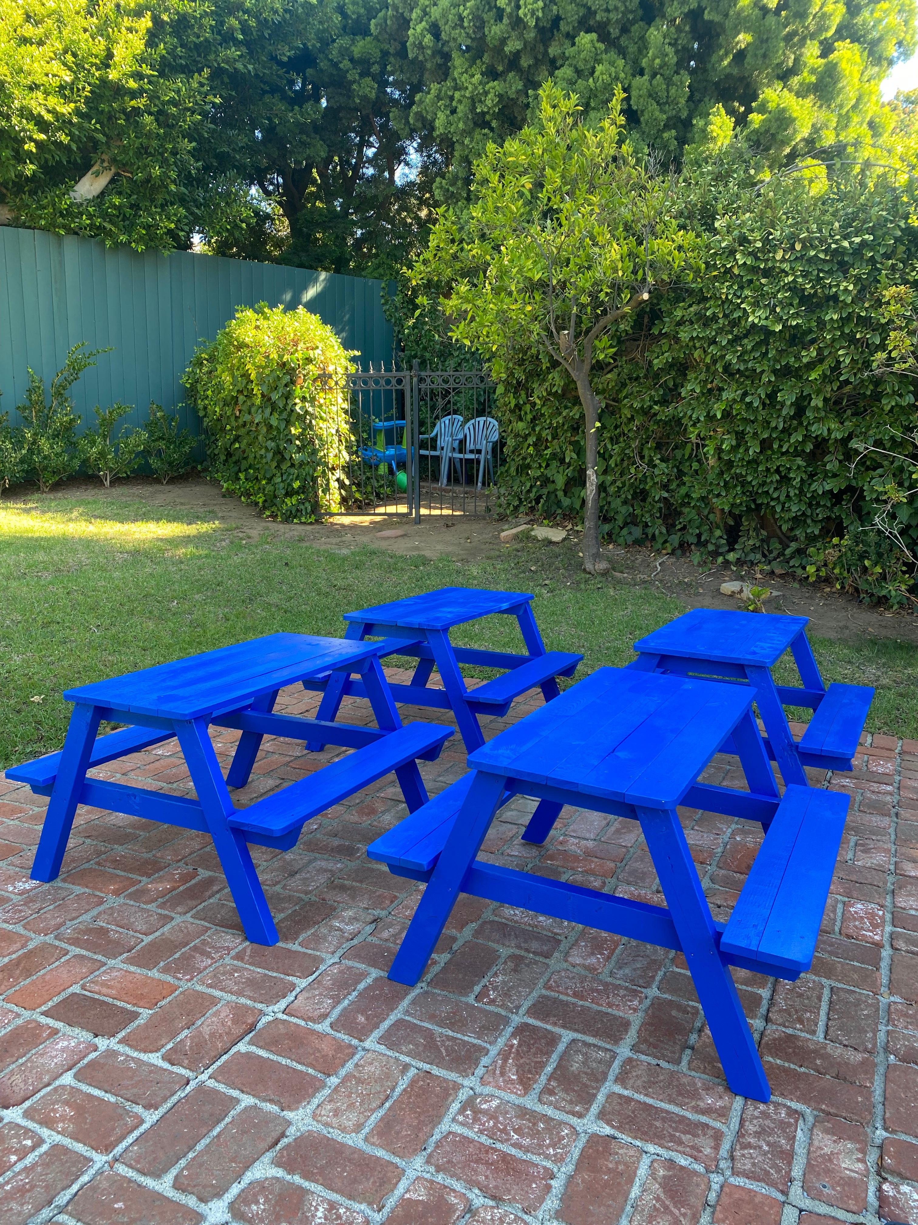 Kids Blue Picnic Table