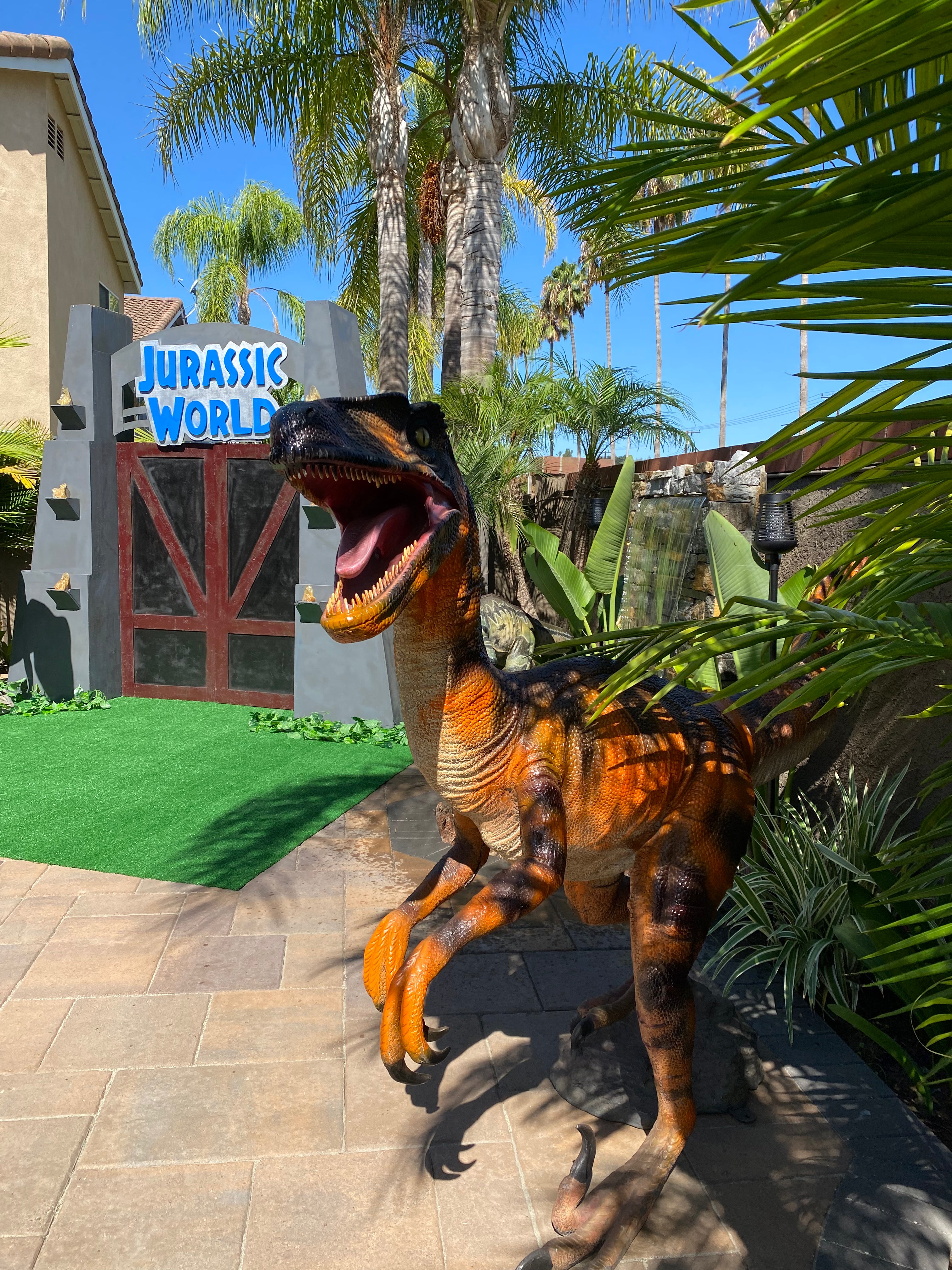 Orange Velociraptor Dinosaur