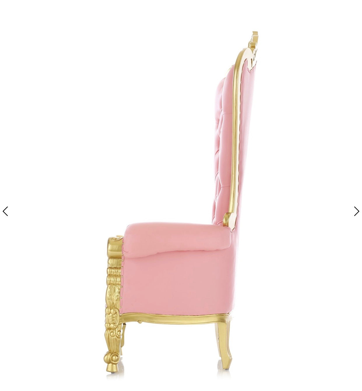 Adult Light Pink/Gold Royal Throne Chair
