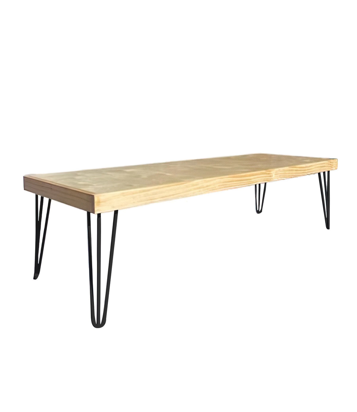 Kids Modern Natural Table With Black Metal Legs