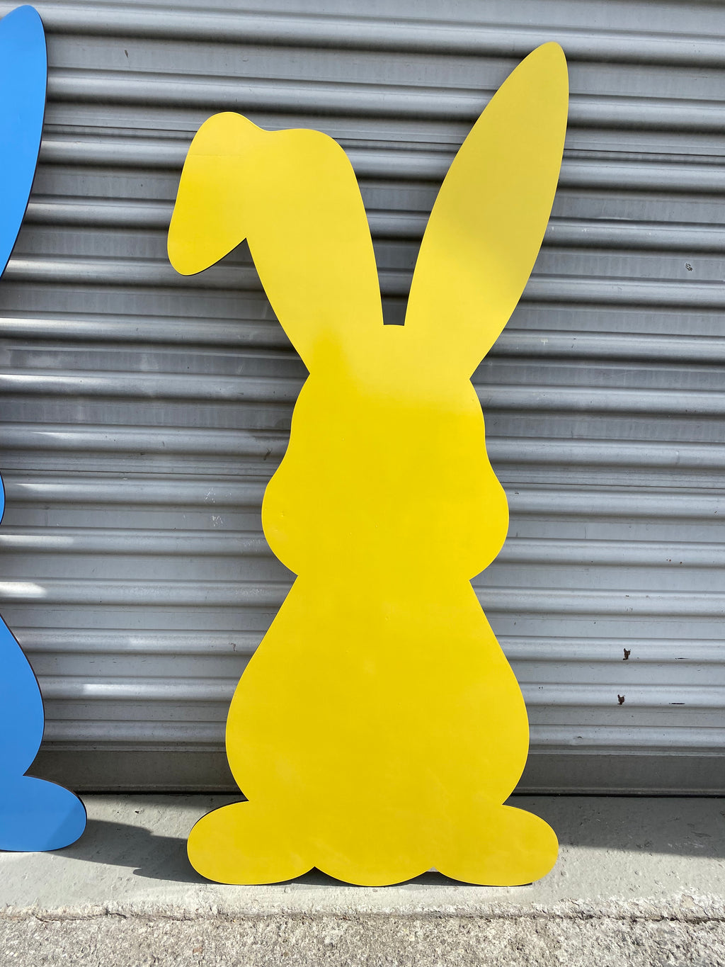 Yellow Easter Bunny Wood Cut Out Standee