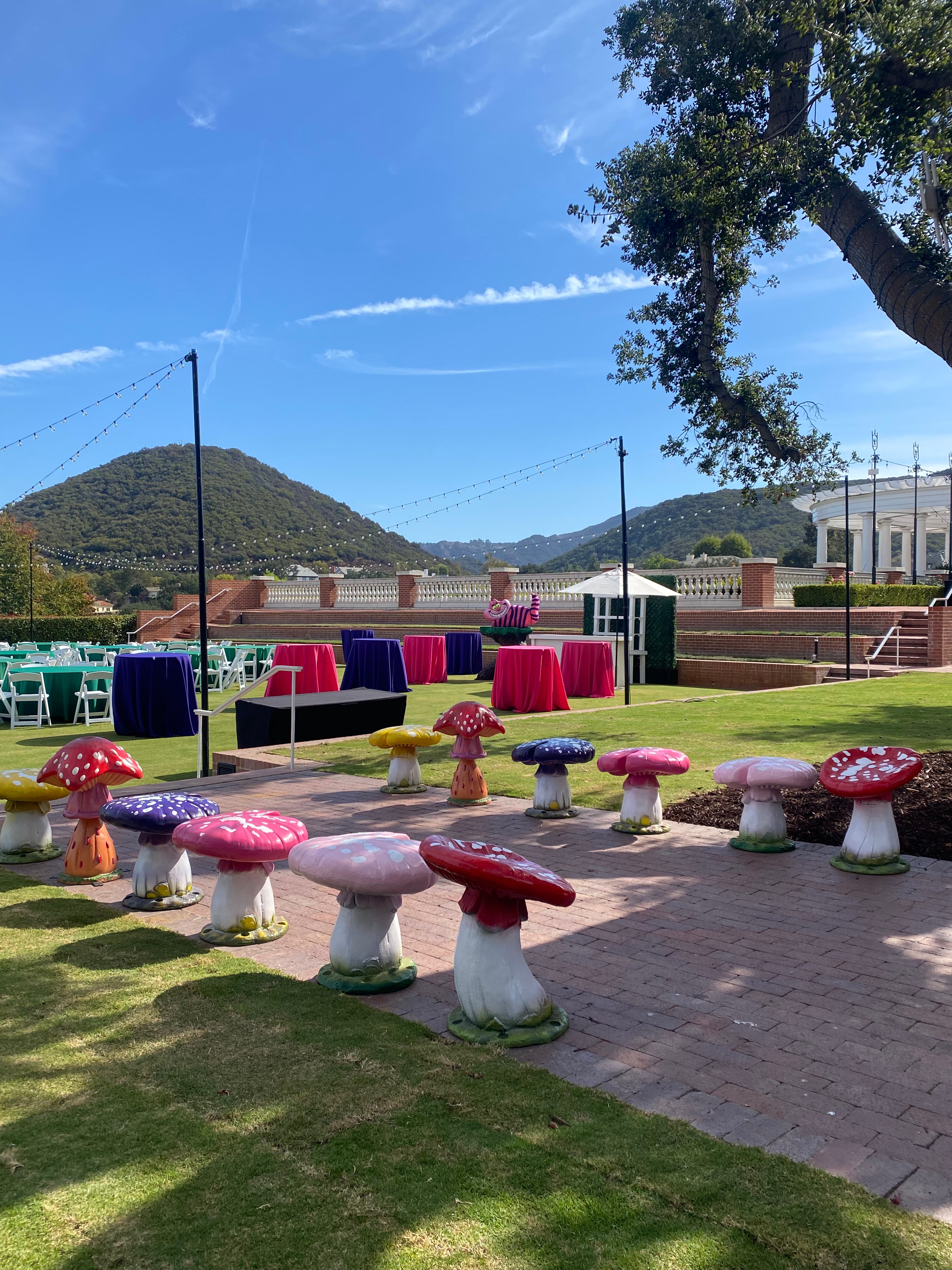 Hot Pink Top Mushroom Stool
