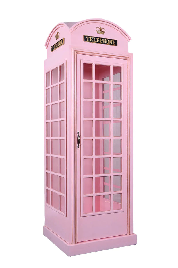 Large Light Pink British Telephone Booth