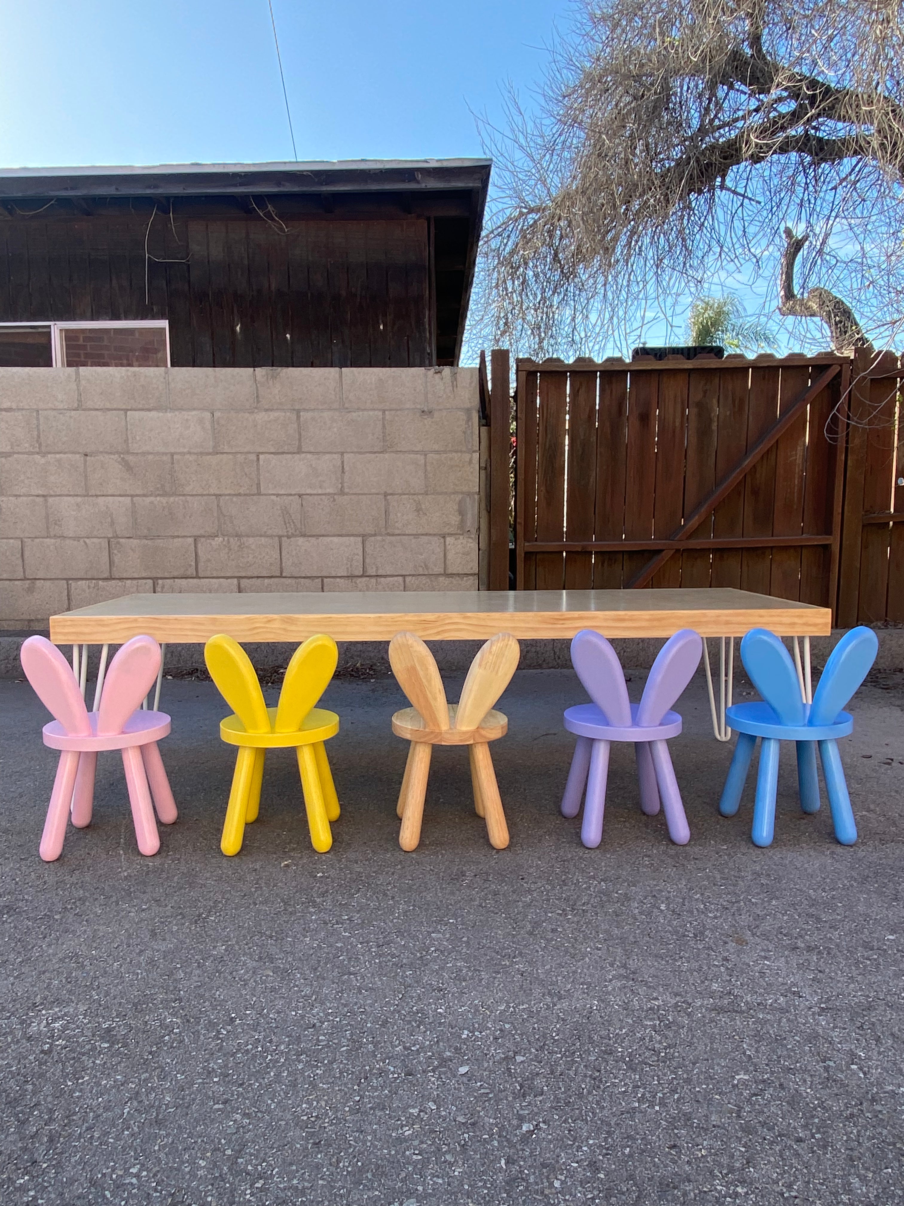 Kids Light Blue Bunny Chair