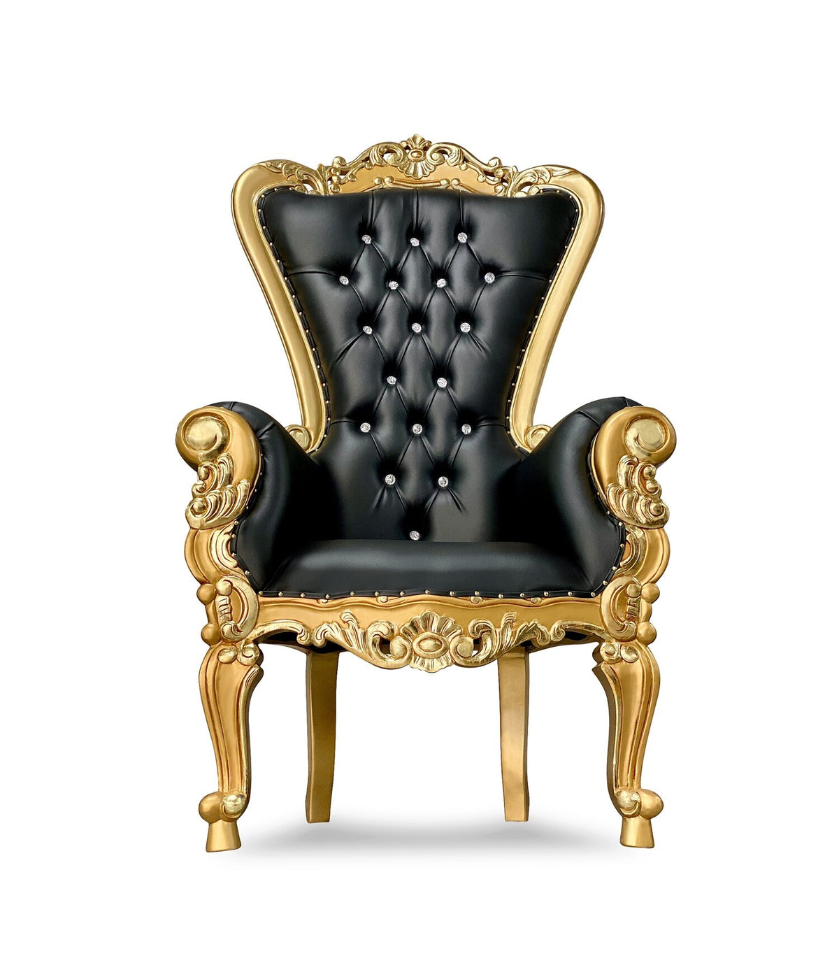 Adult Black/Gold Royal Throne Chair