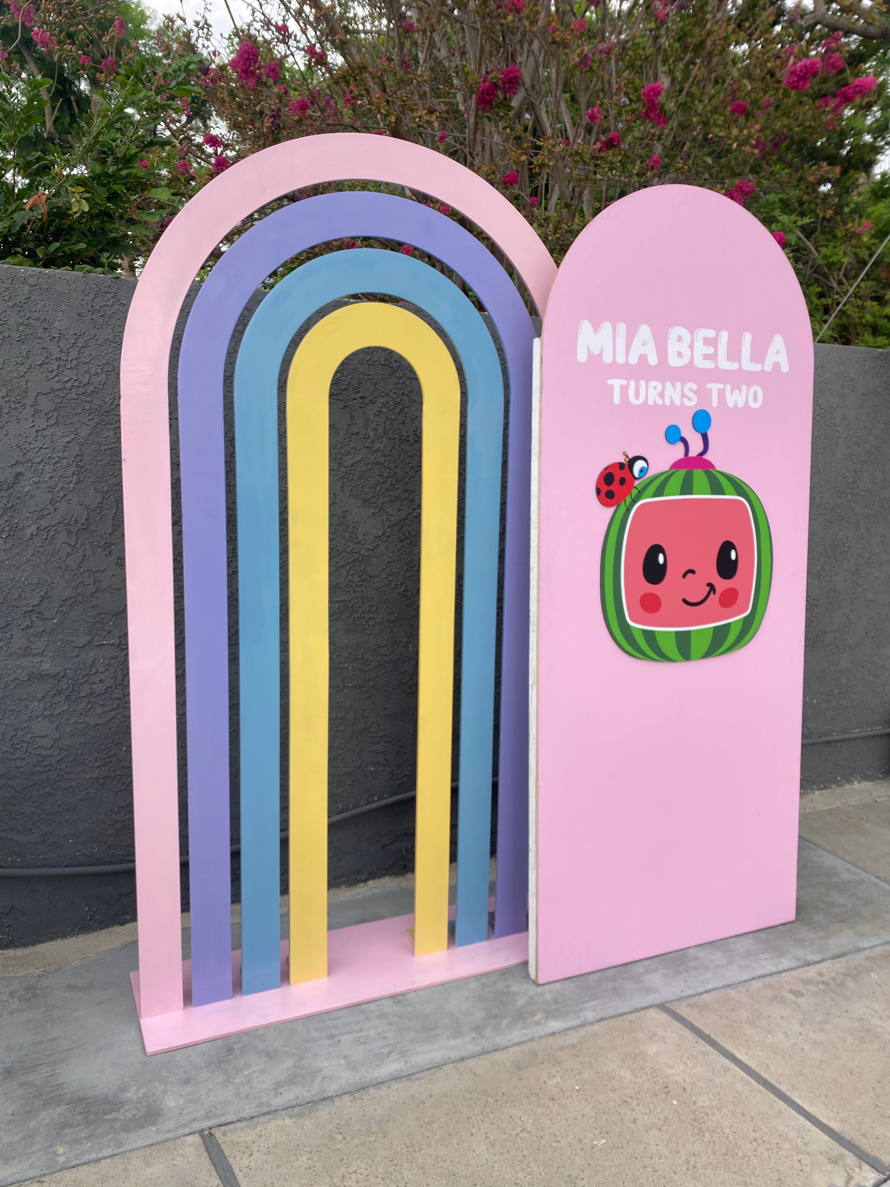 Pastel Rainbow Round Arch Backdrop