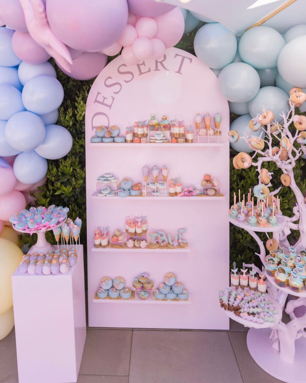 Light Pink Arch Shelf Display Wall