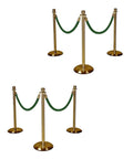 Gold Stanchions w/ Forest Green Ropes