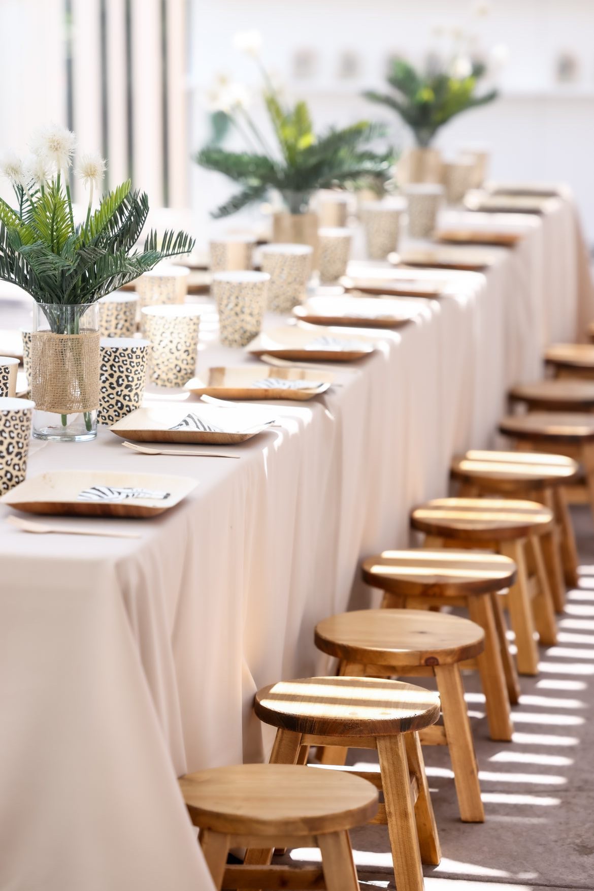 Kids Brown Round Wooden Stool