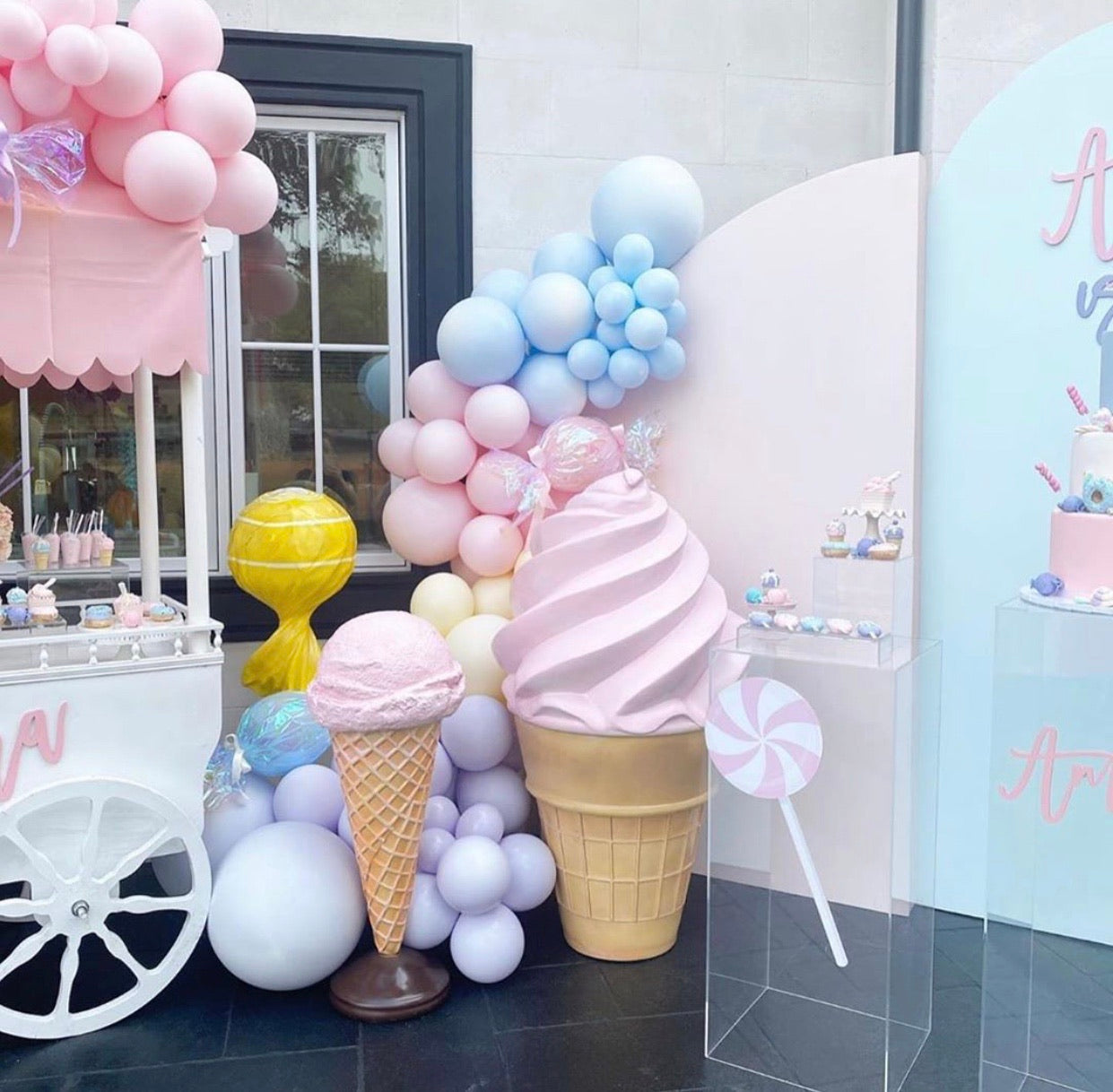 Light Pink Soft Serve Ice Cream Cone