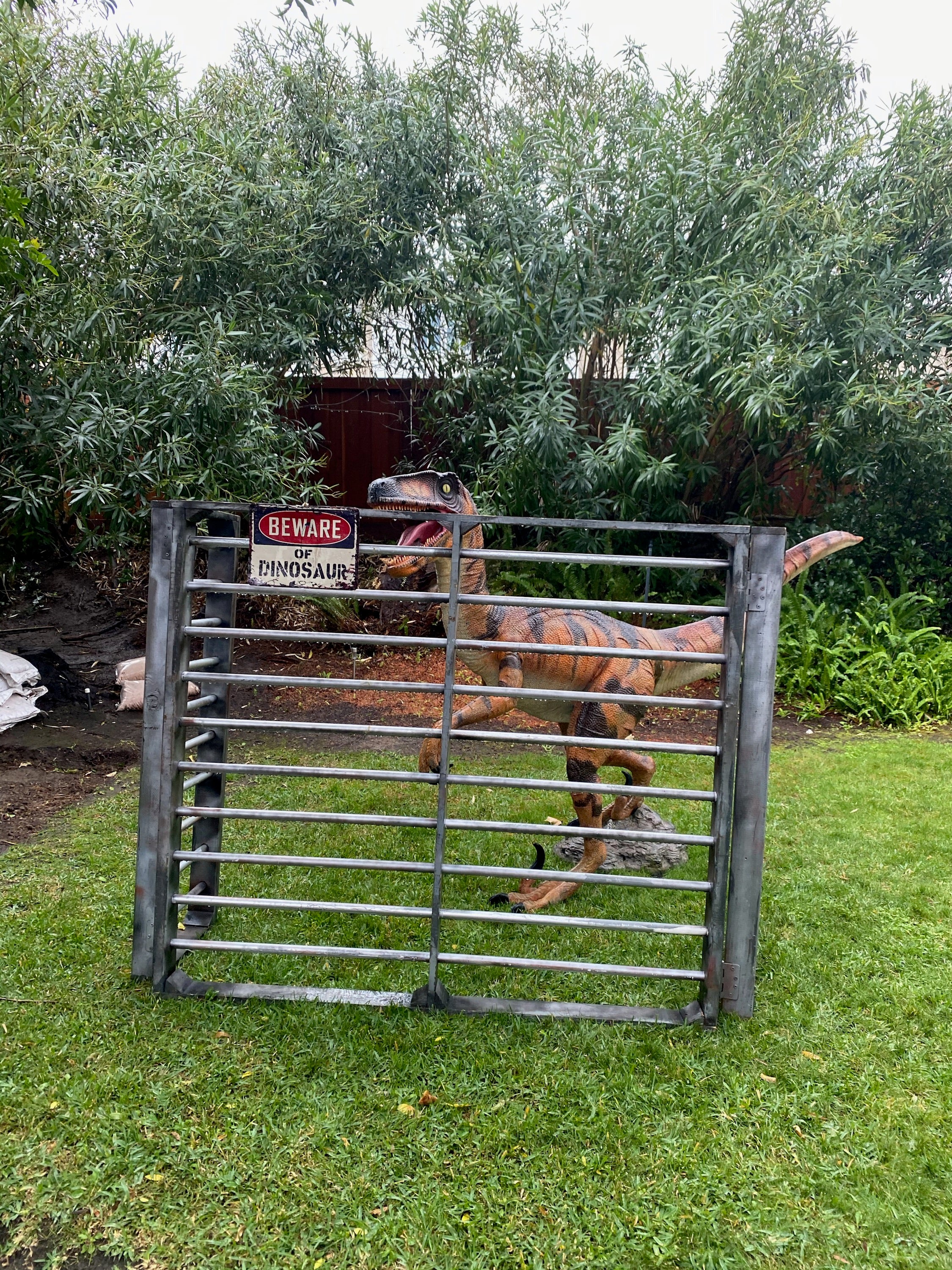 Beware Of The Dinosaurs Tri-fold Gate