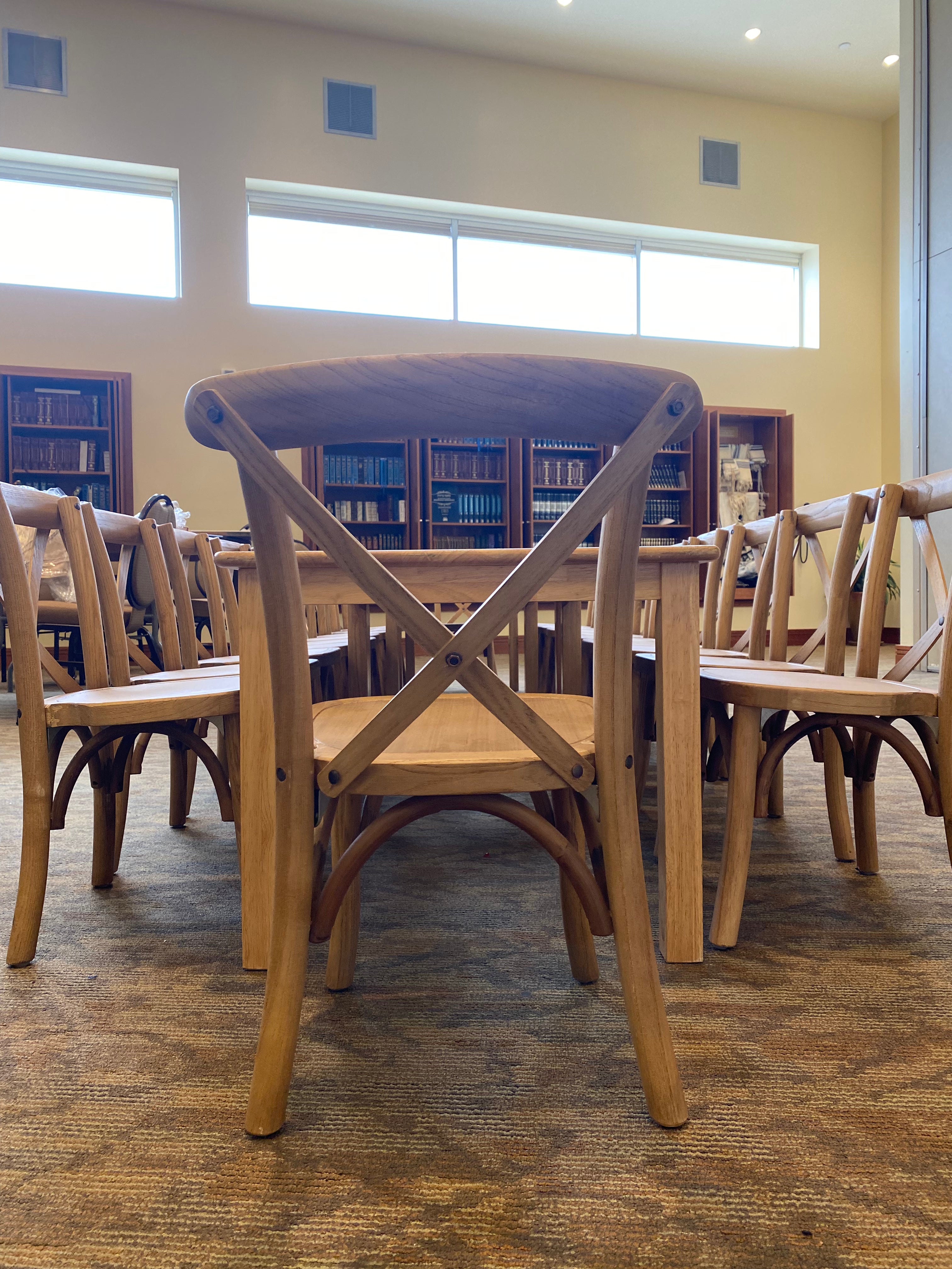 Kids Brown Cross Back Chair