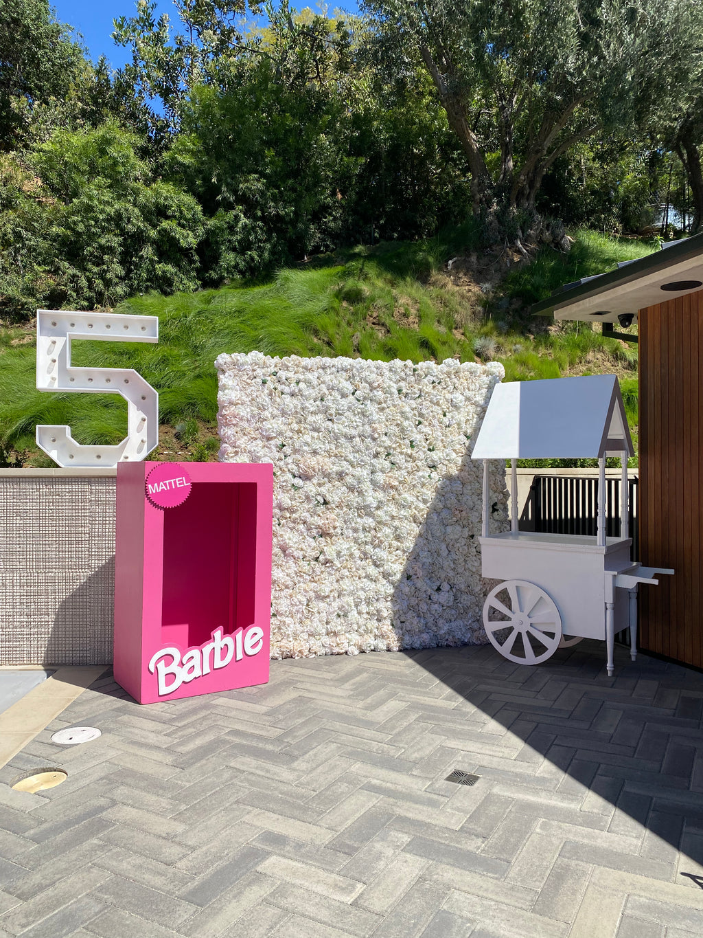 White Silk Flower Wall