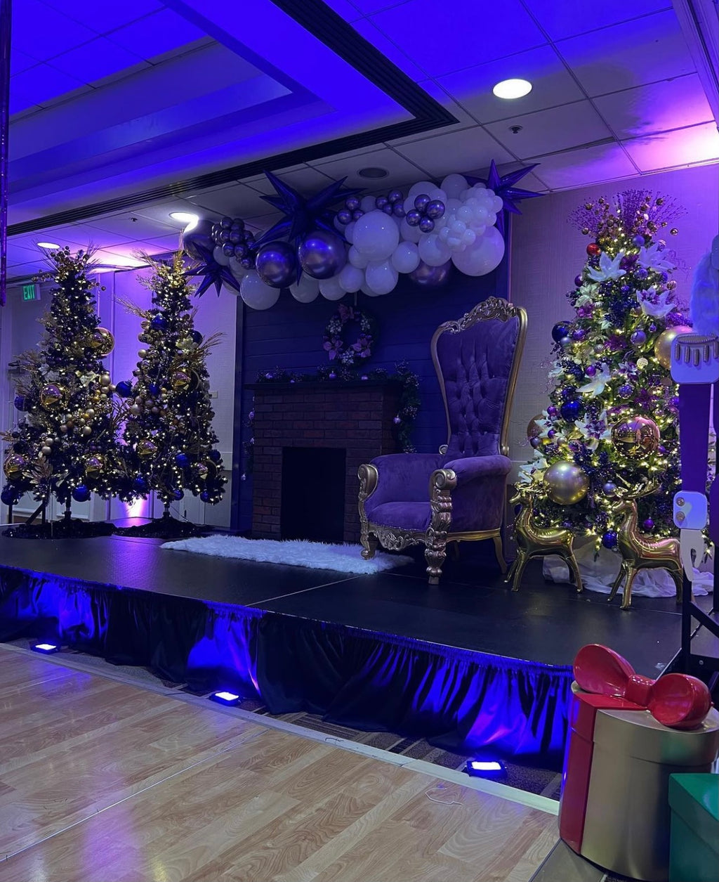 Adult Purple/Gold Royal Throne Chair