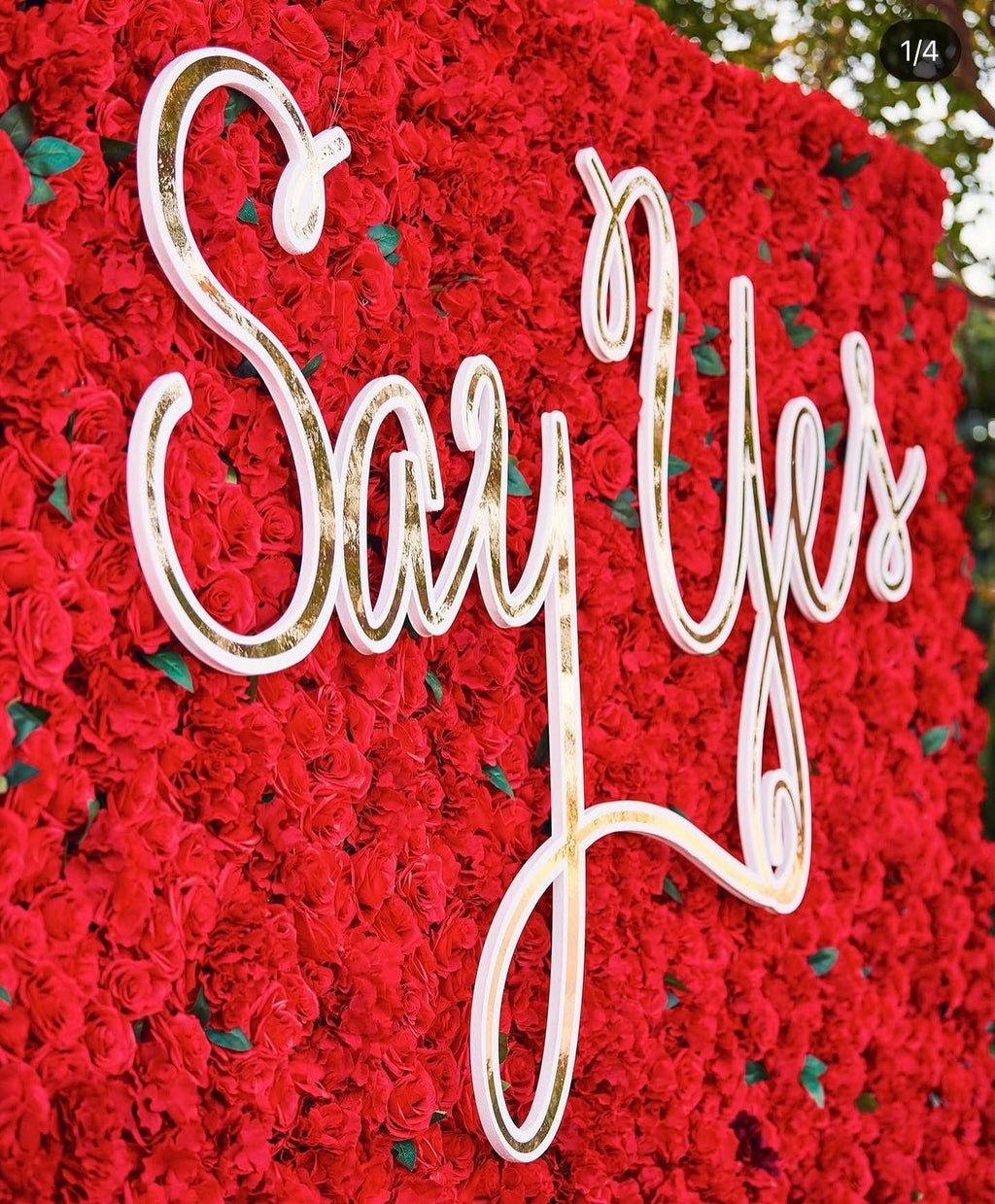 Red Silk Flower Wall