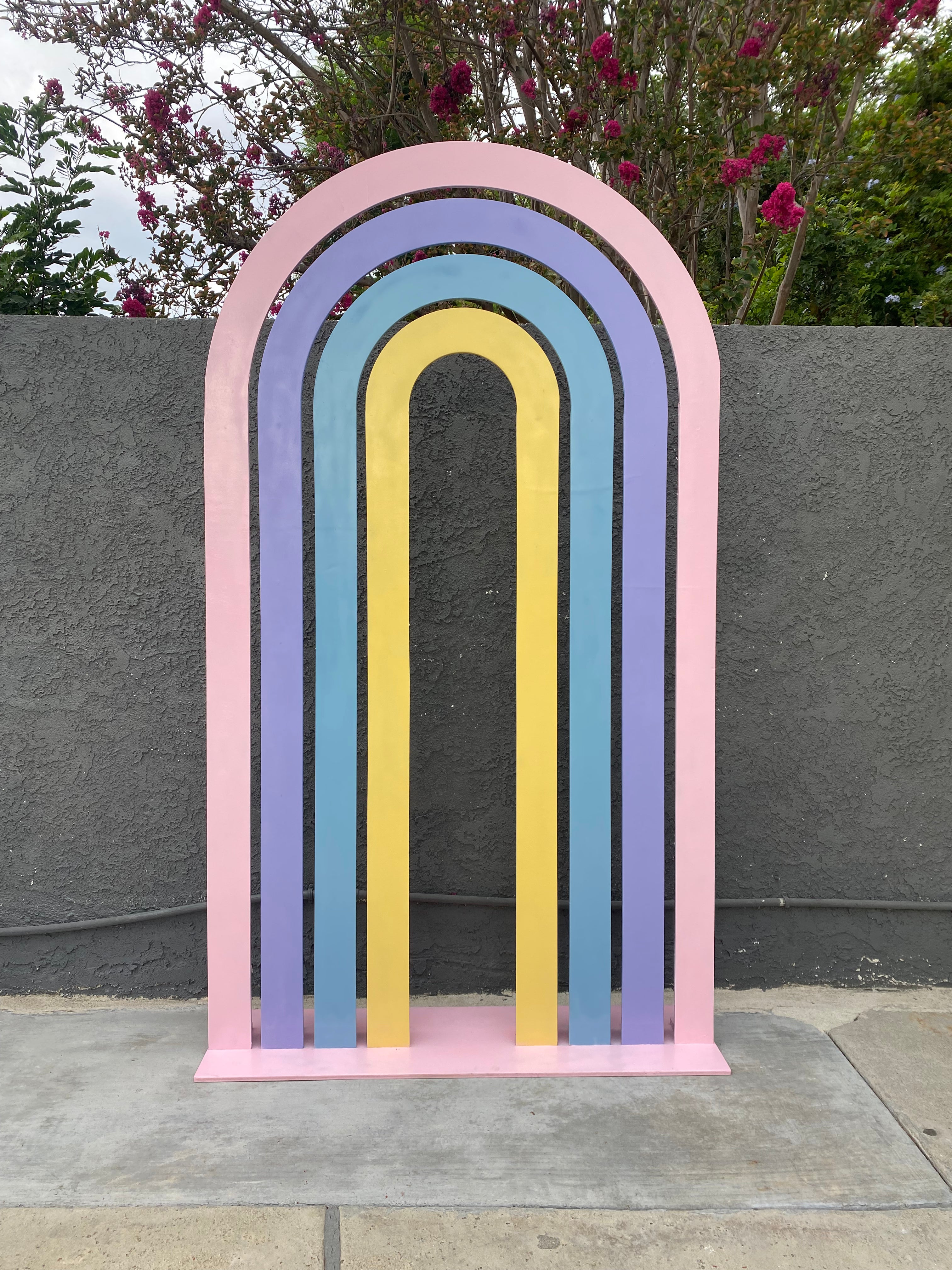 Pastel Rainbow Round Arch Backdrop
