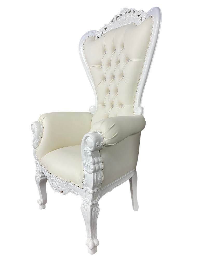 Adult White/White Royal Throne Chair