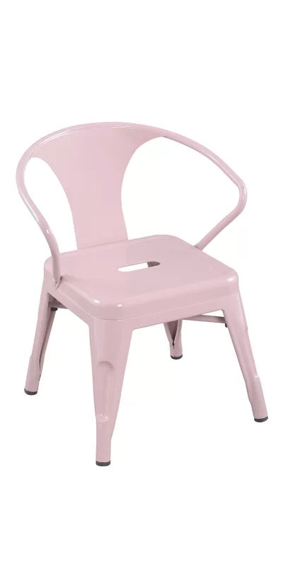 Kids Light Pink Metal Chair