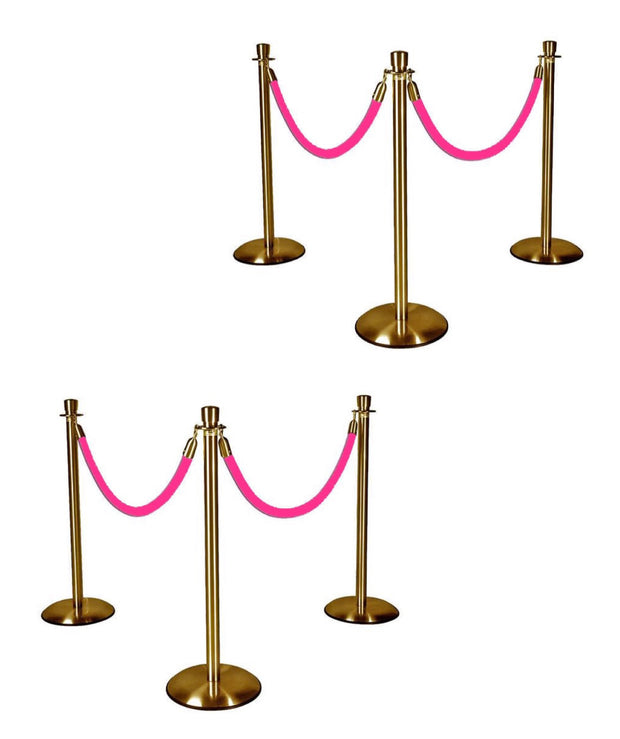 Gold Stanchions w/ Hot Pink Ropes