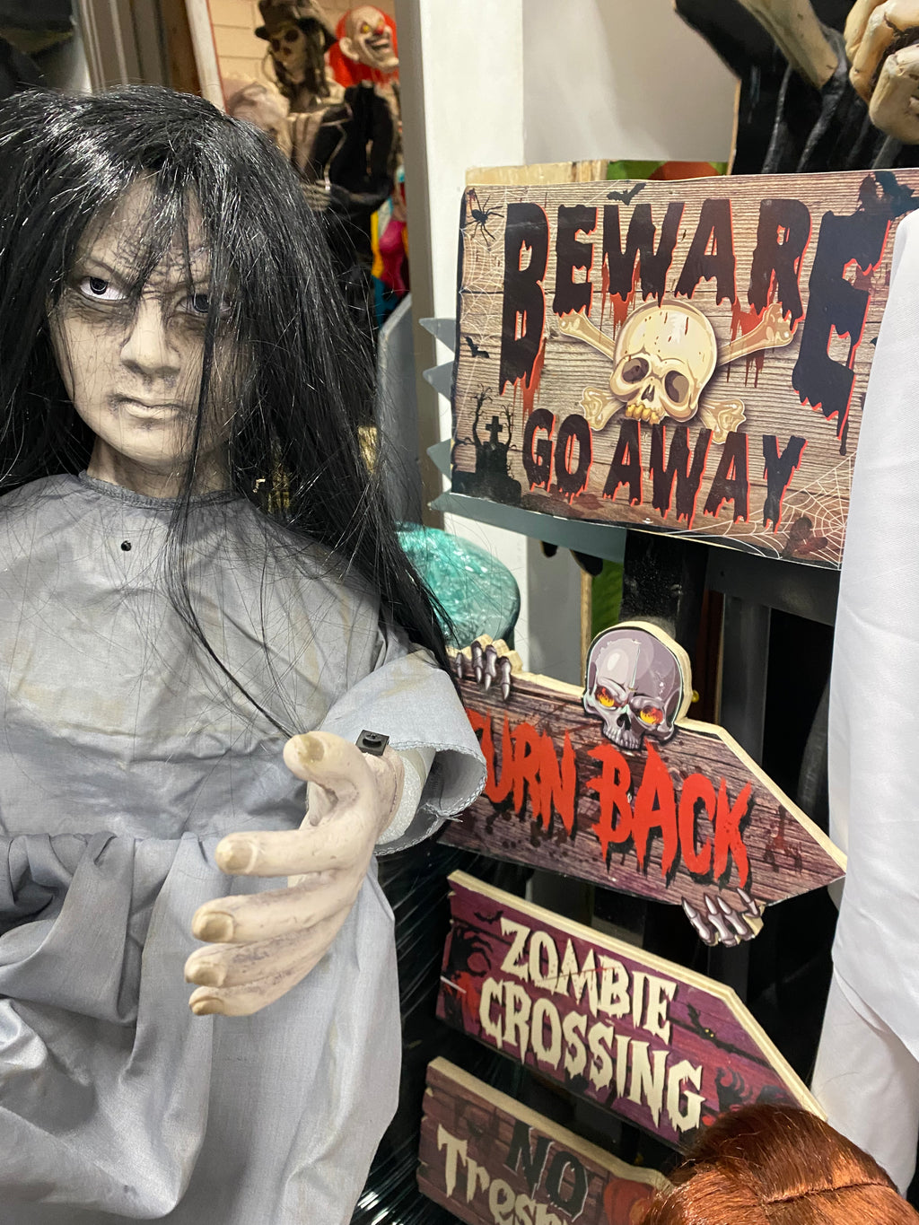 Beware Go Away Halloween Sign