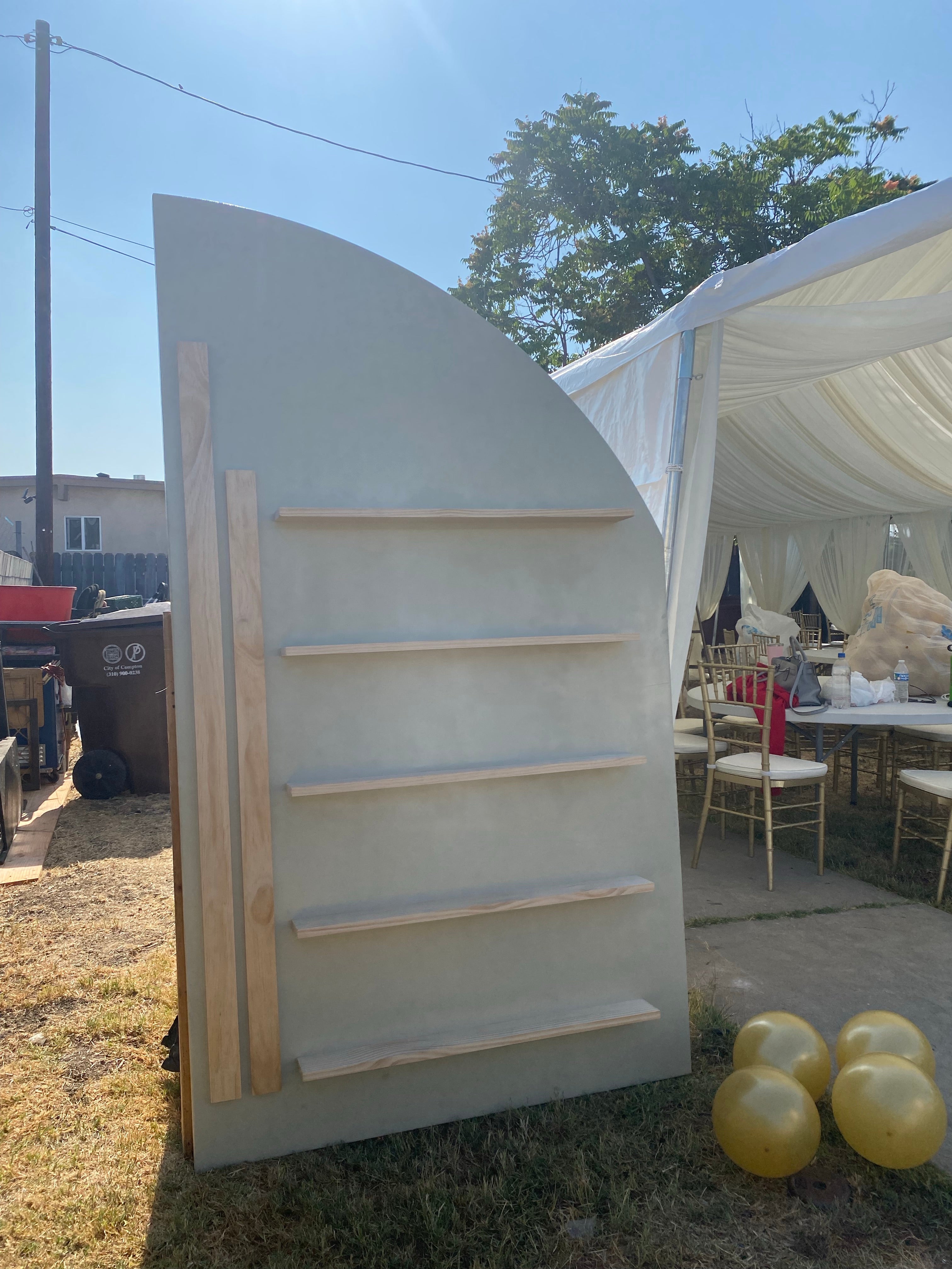 Tan Display Shelf Wall