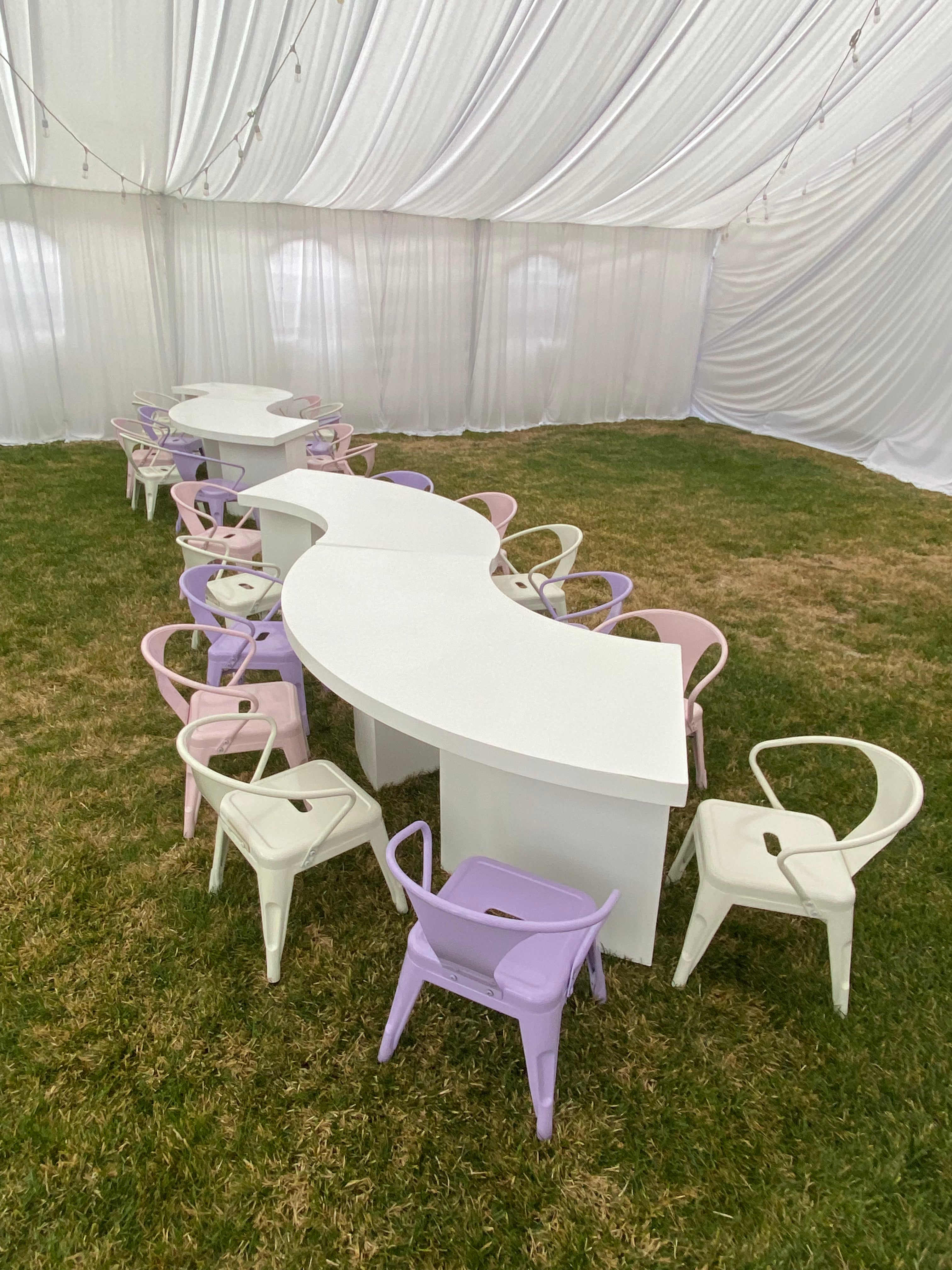 Kids Light Pink Metal Chair