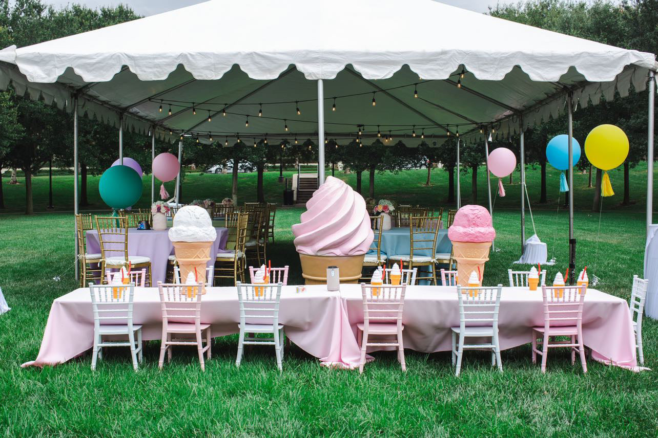 Light Pink Soft Serve Ice Cream Cone