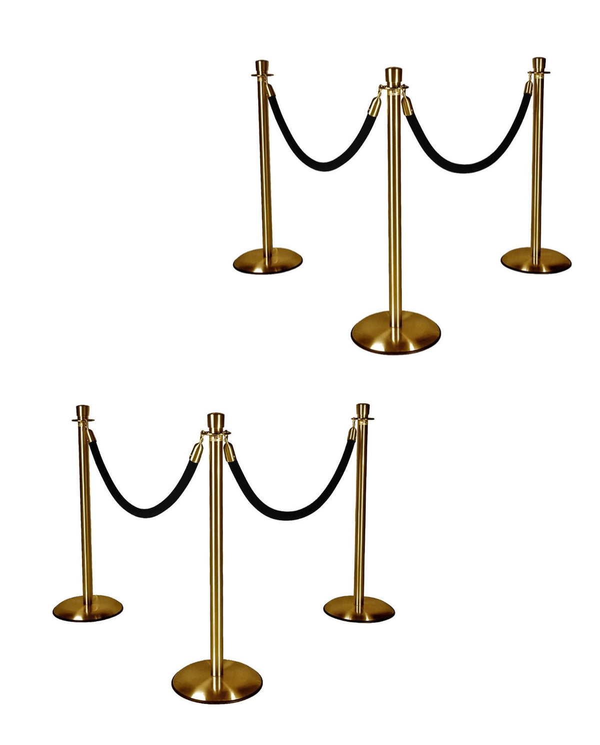 Gold Stanchions w/ Black Ropes