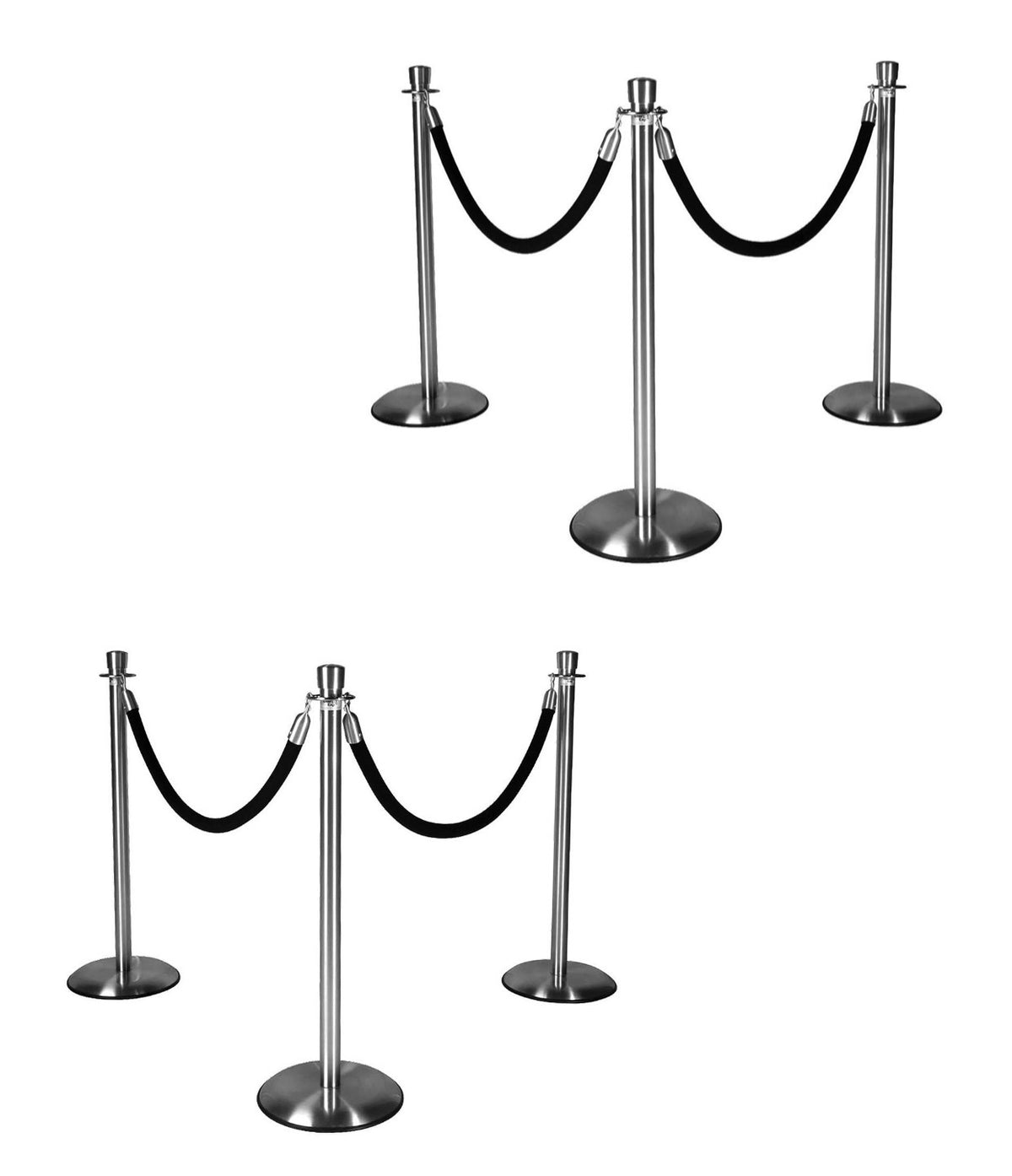 Silver Stanchions w/ Black Ropes