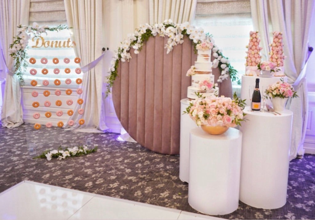 Pink Velvet Circle Backdrop