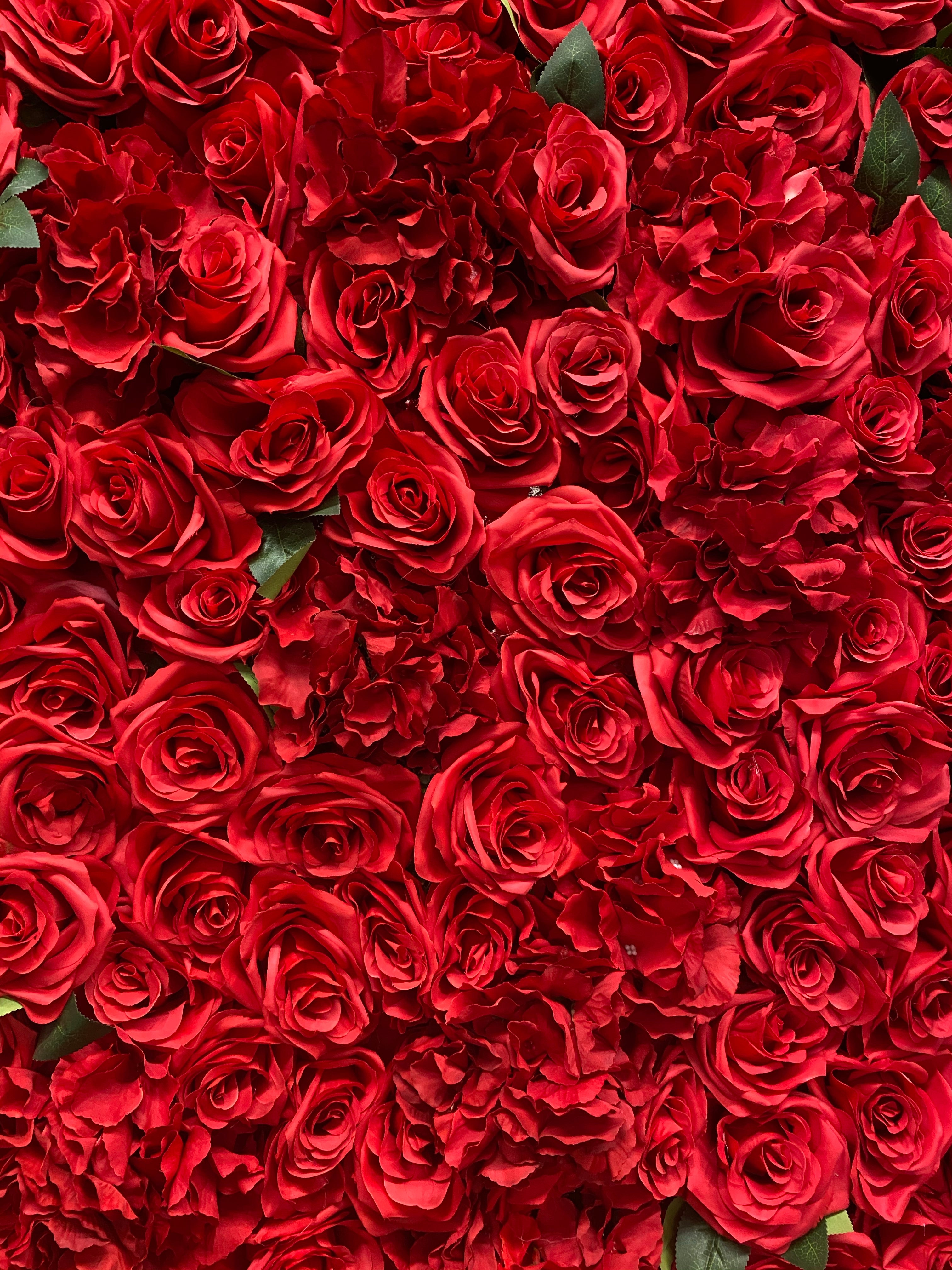 Red Silk Flower Wall