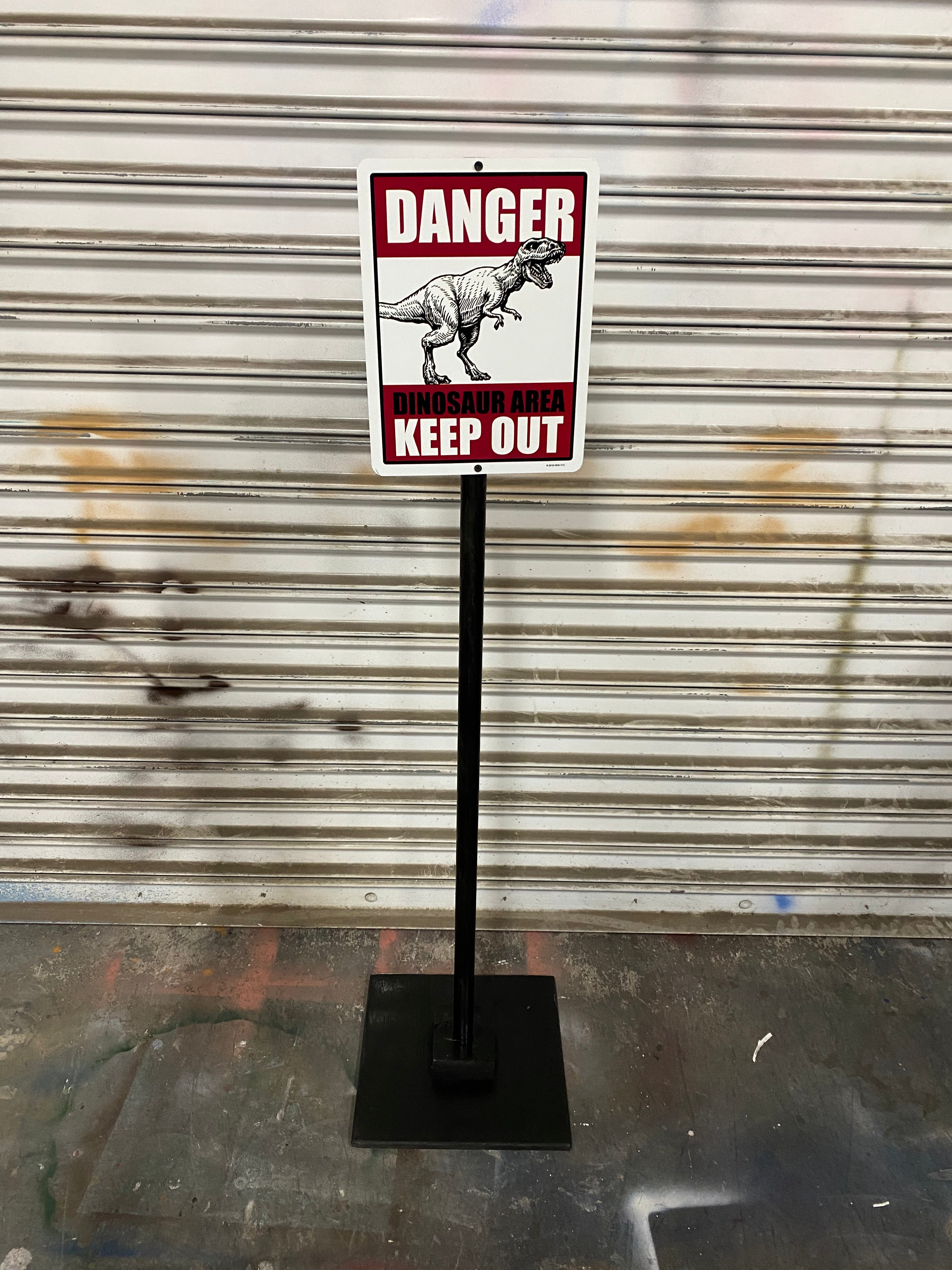 Danger Dinosaur Area Keep Out Sign